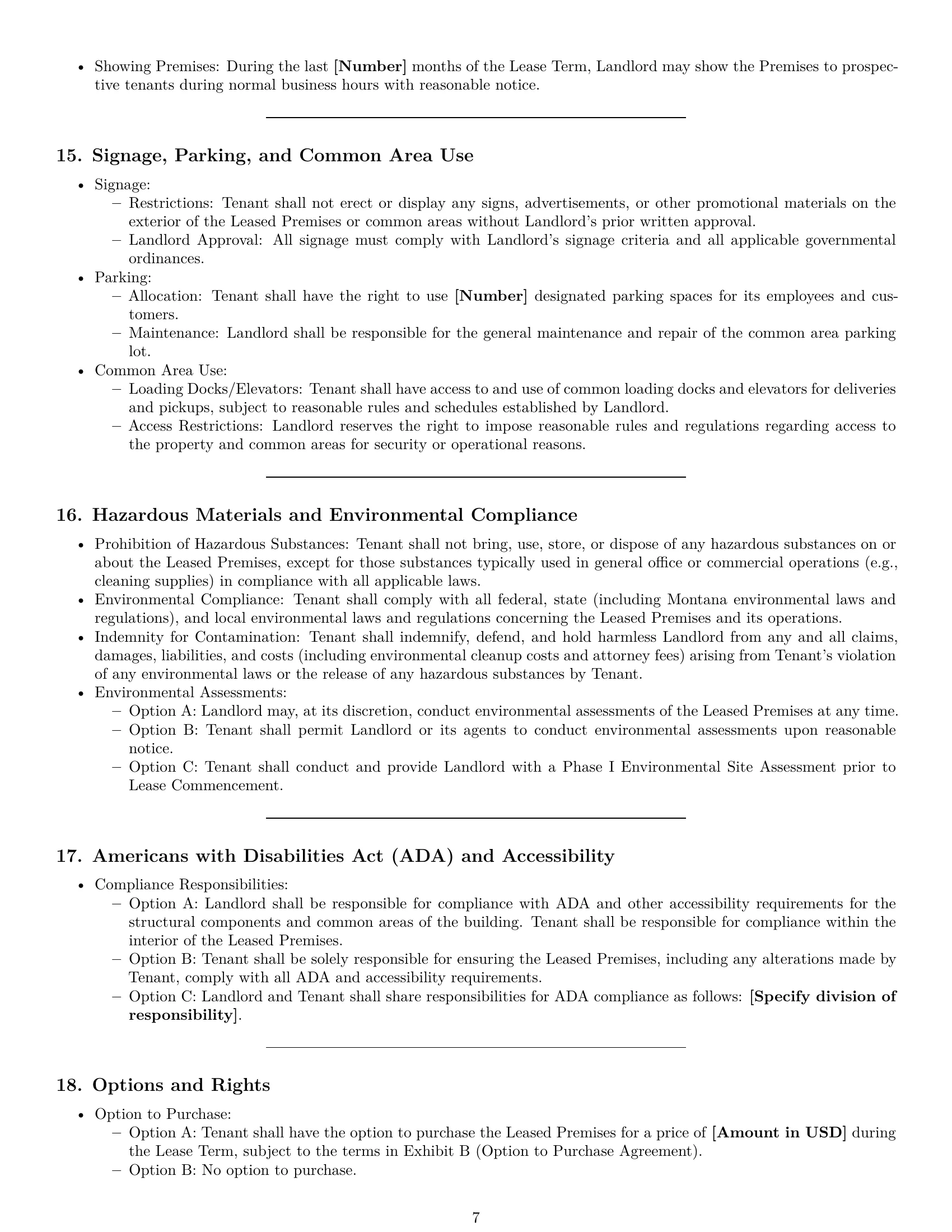 Preview page 7 of Pro Montana commercial lease agreement template