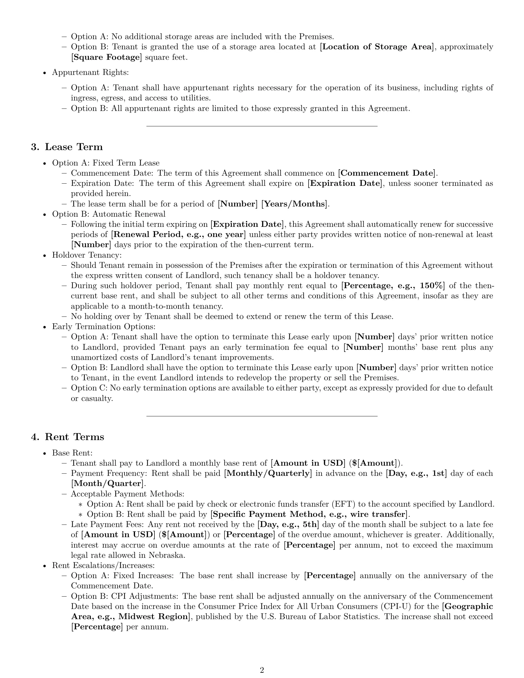 Preview page 2 of Pro Nebraska commercial lease agreement template