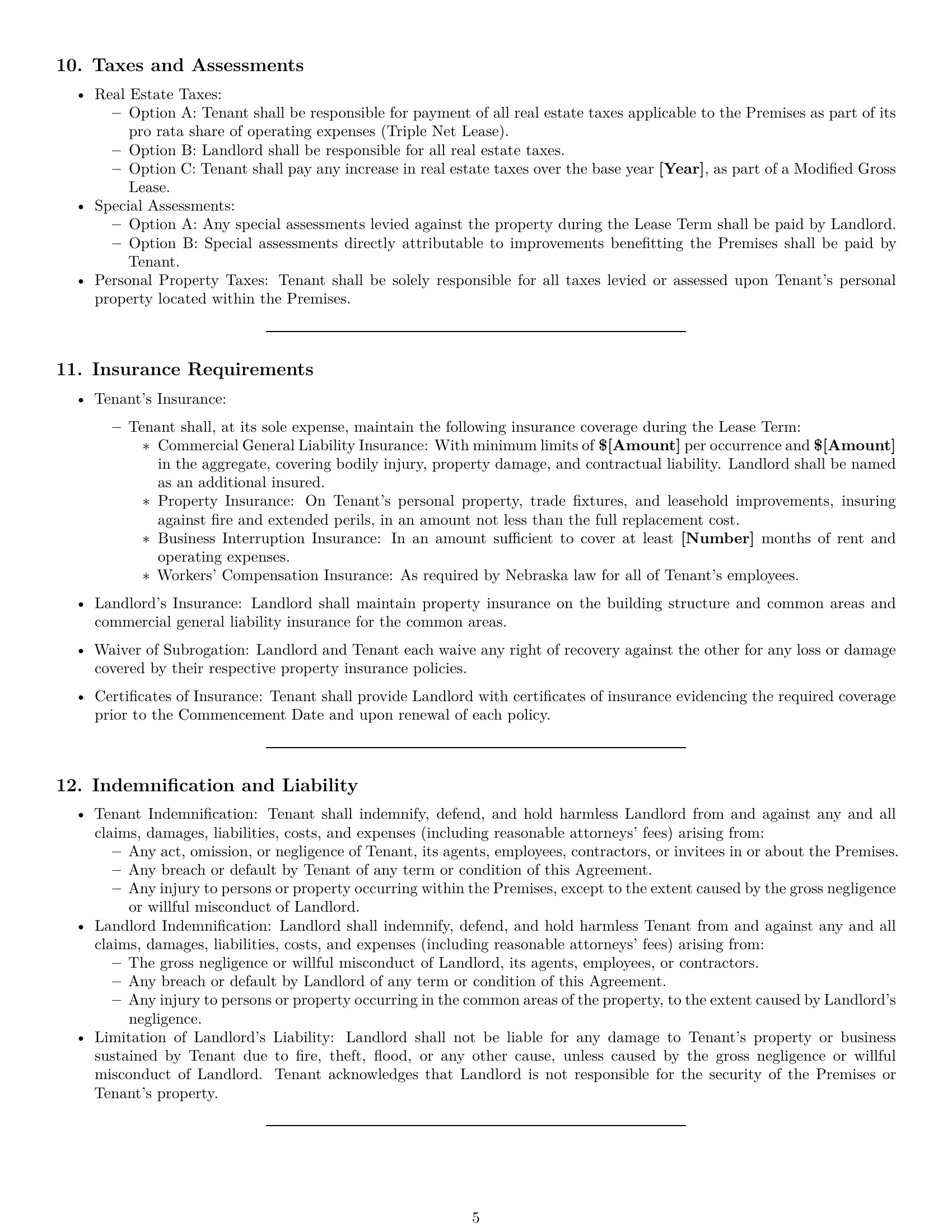 Preview page 5 of Pro Nebraska commercial lease agreement template