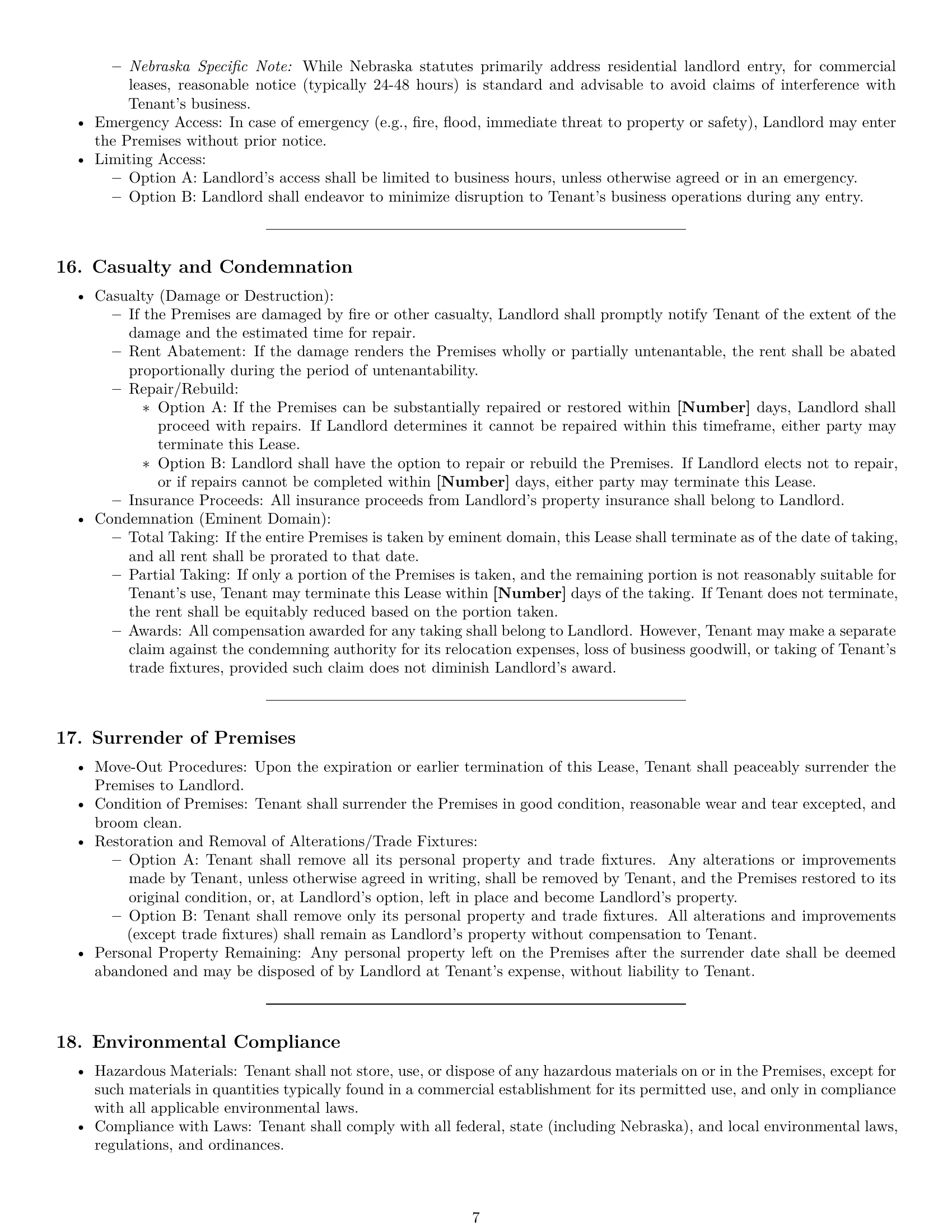 Preview page 7 of Pro Nebraska commercial lease agreement template