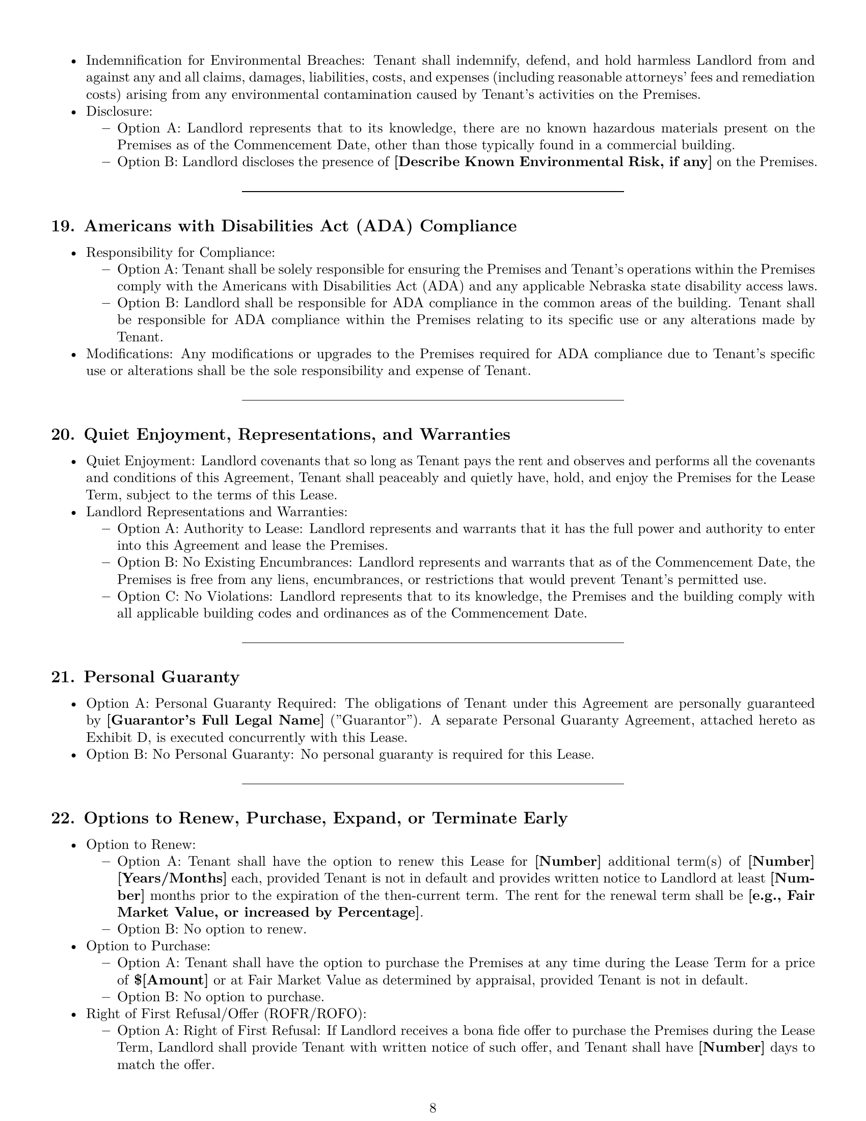 Preview page 8 of Pro Nebraska commercial lease agreement template