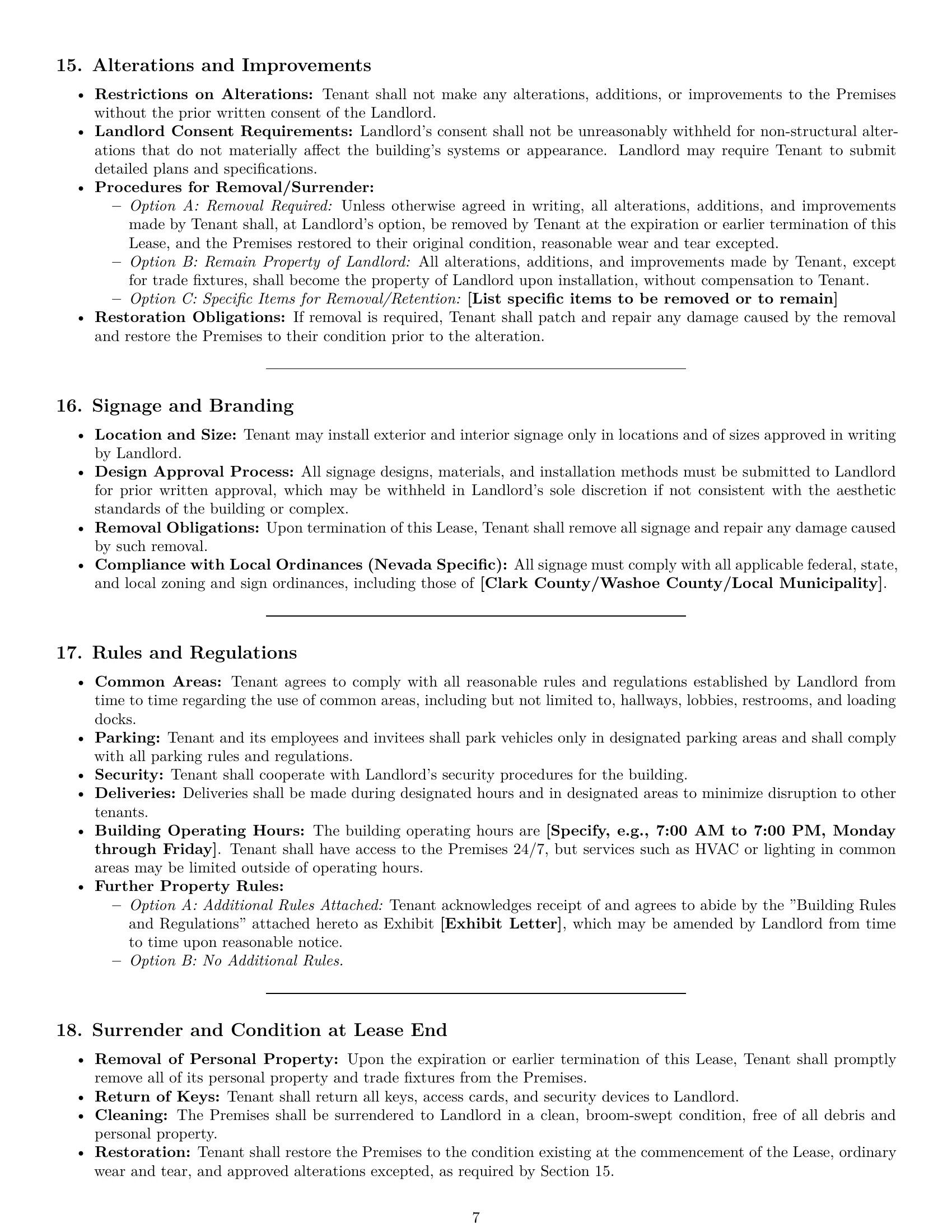 Preview page 7 of Pro Nevada commercial lease agreement template