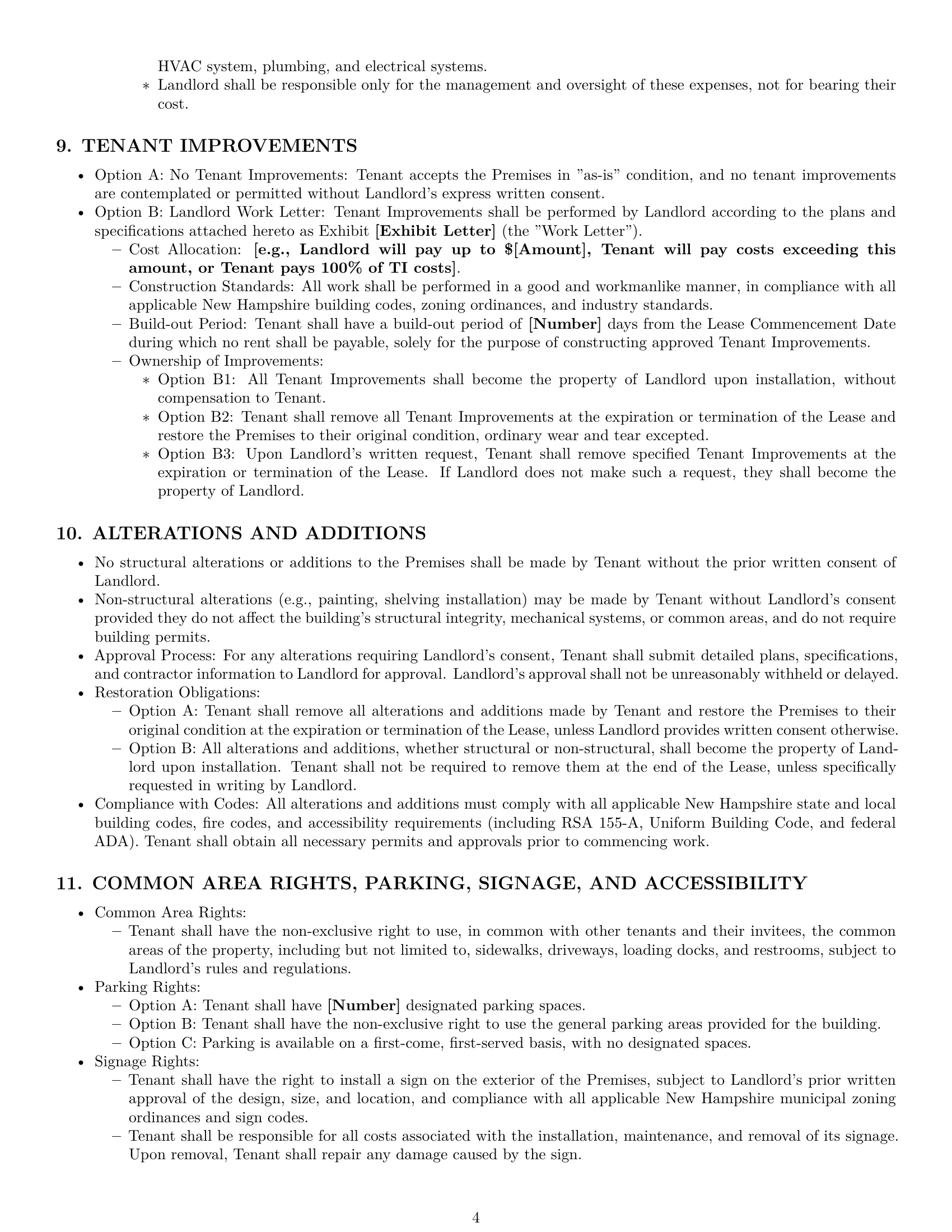 Preview page 4 of Pro New Hampshire commercial lease agreement template