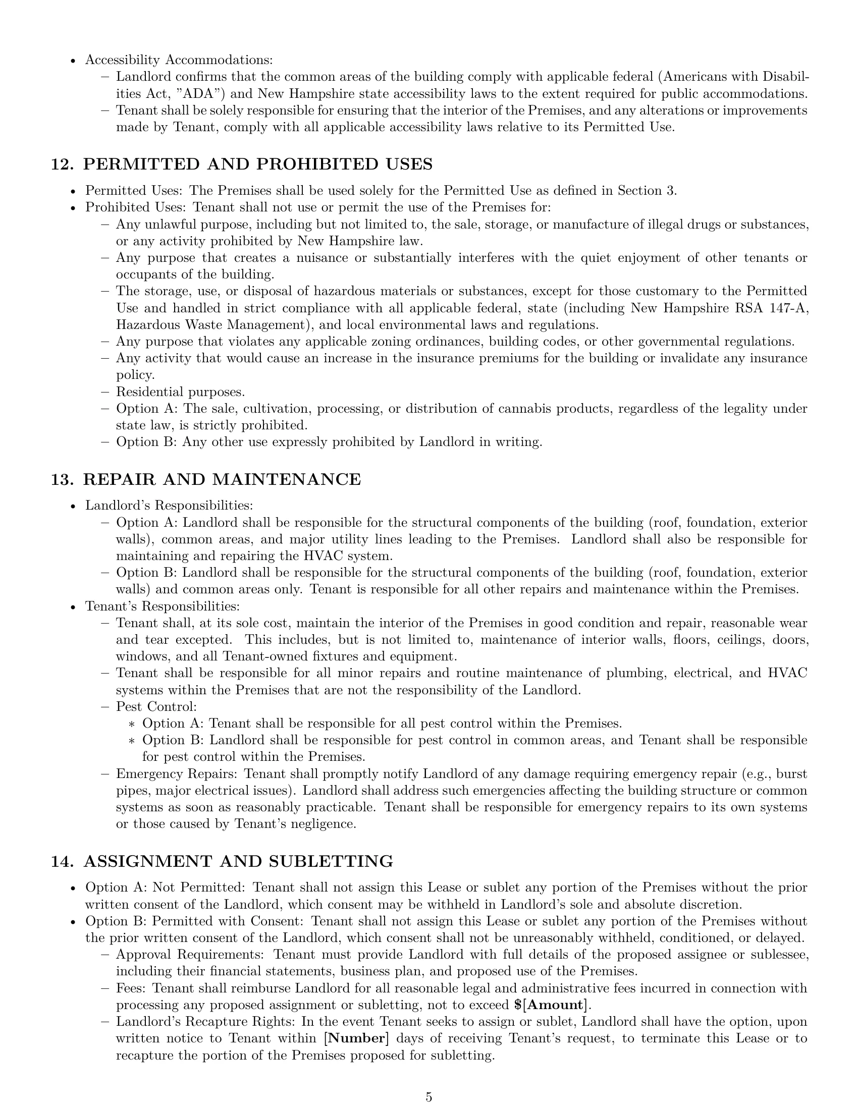Preview page 5 of Pro New Hampshire commercial lease agreement template