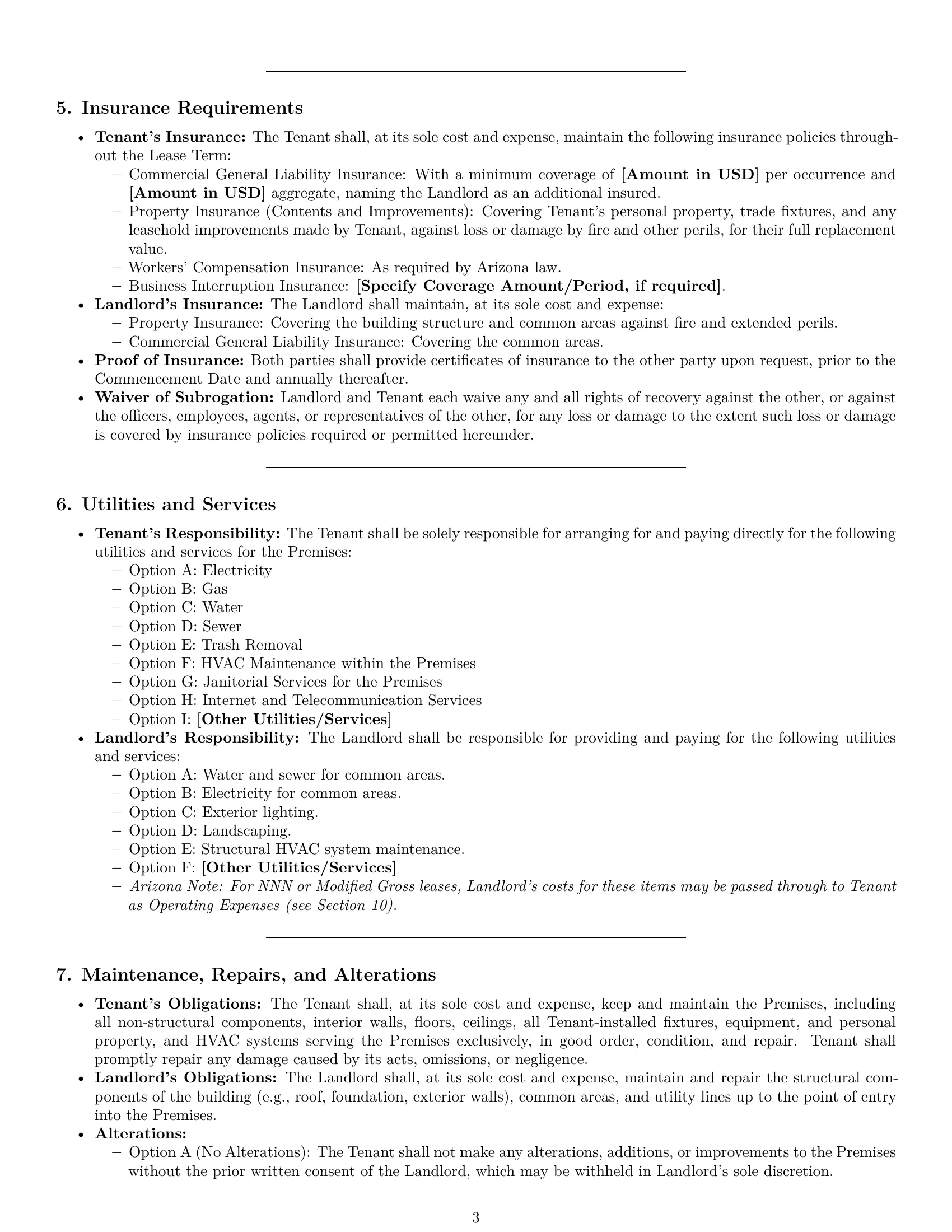 Preview page 3 of Pro Arizona commercial lease agreement template