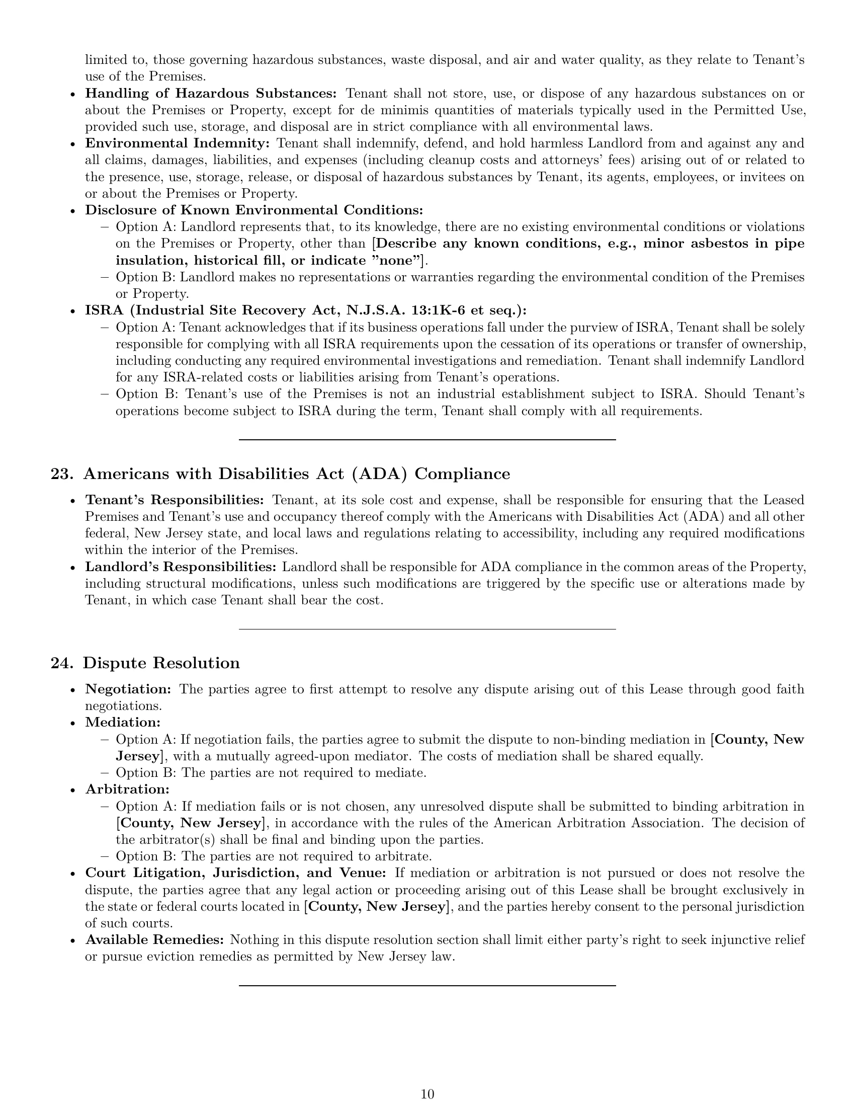 Preview page 10 of Pro New Jersey commercial lease agreement template