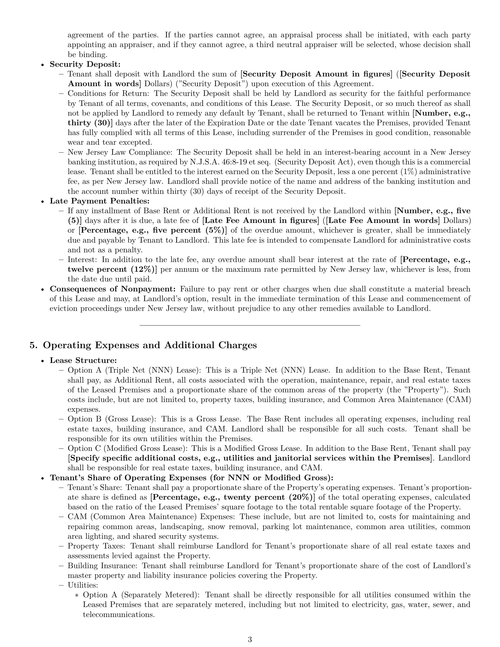 Preview page 3 of Pro New Jersey commercial lease agreement template