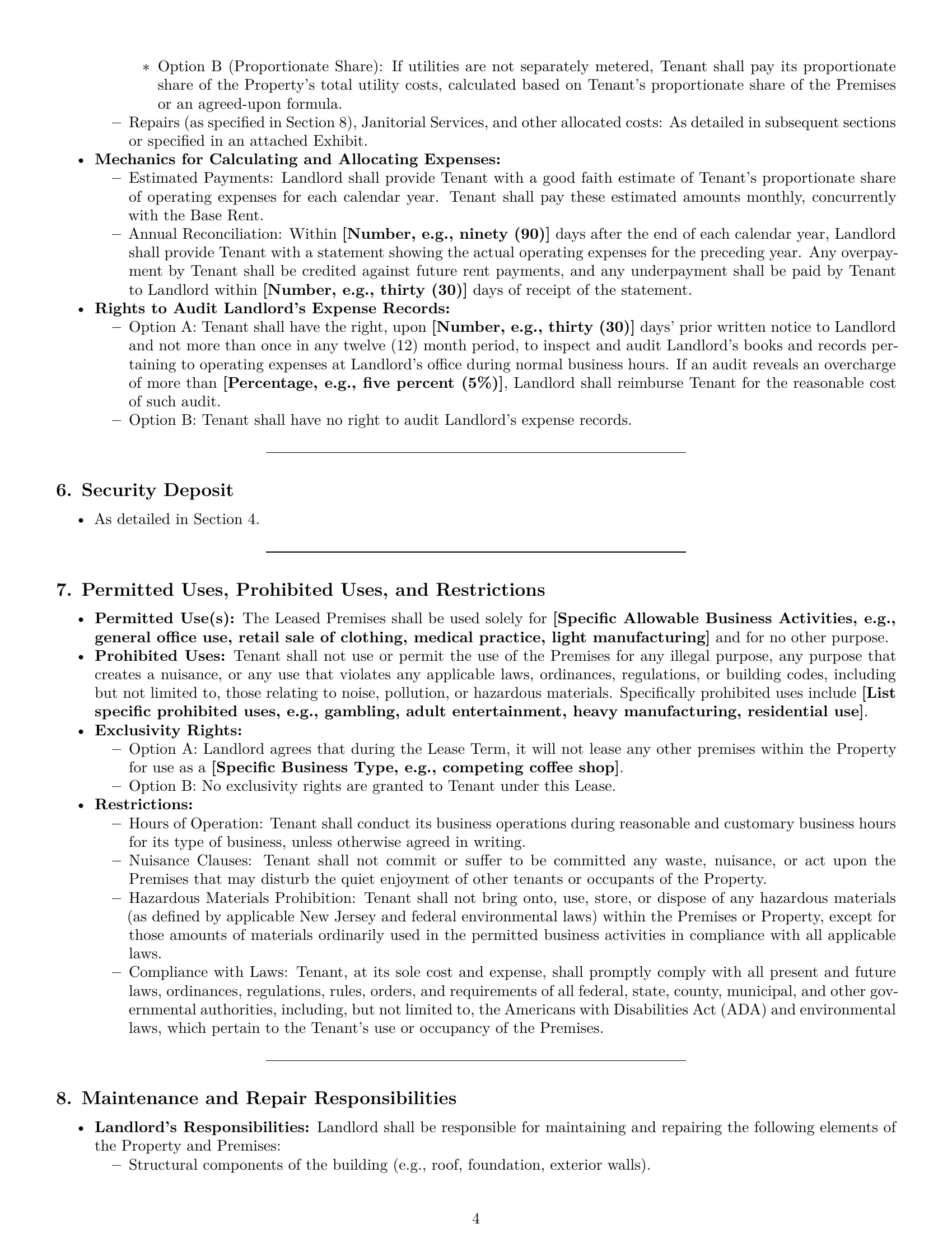 Preview page 4 of Pro New Jersey commercial lease agreement template
