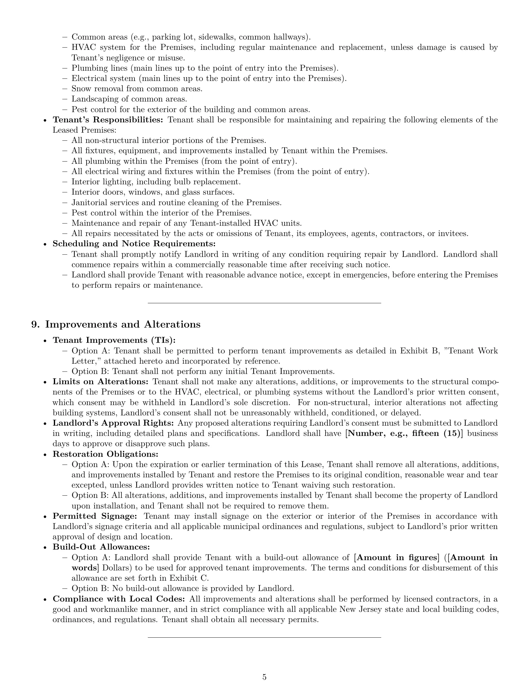 Preview page 5 of Pro New Jersey commercial lease agreement template