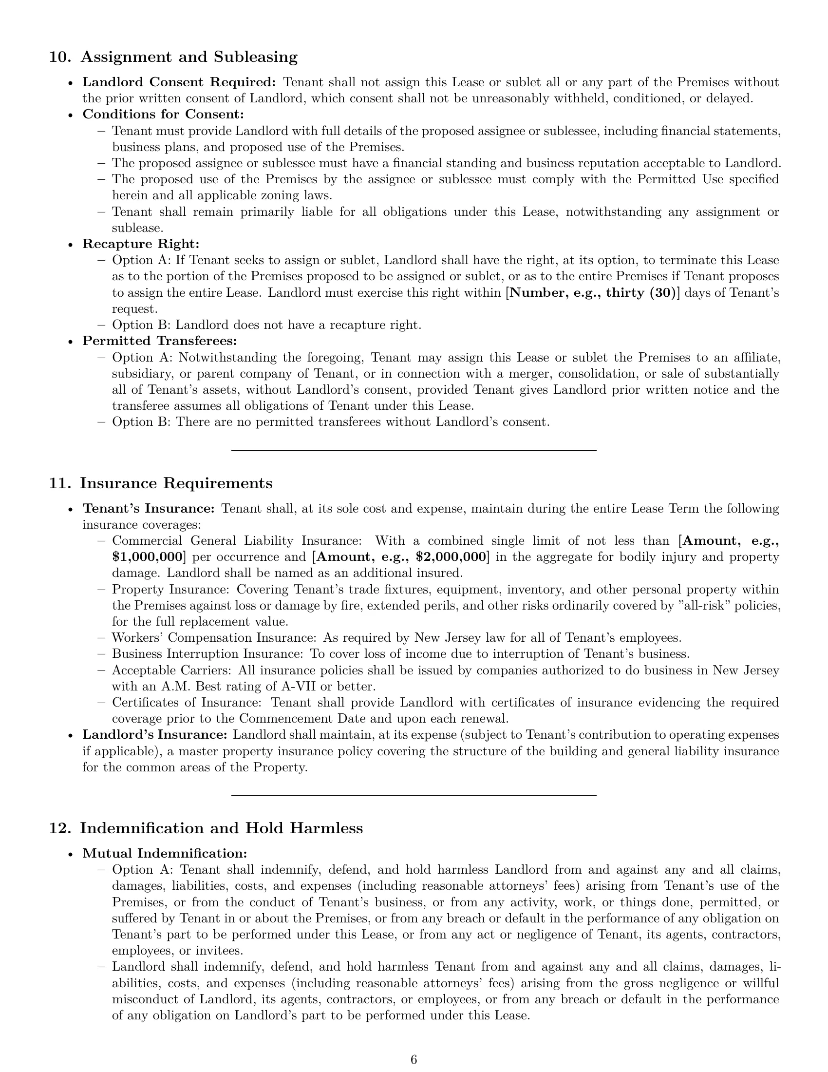 Preview page 6 of Pro New Jersey commercial lease agreement template