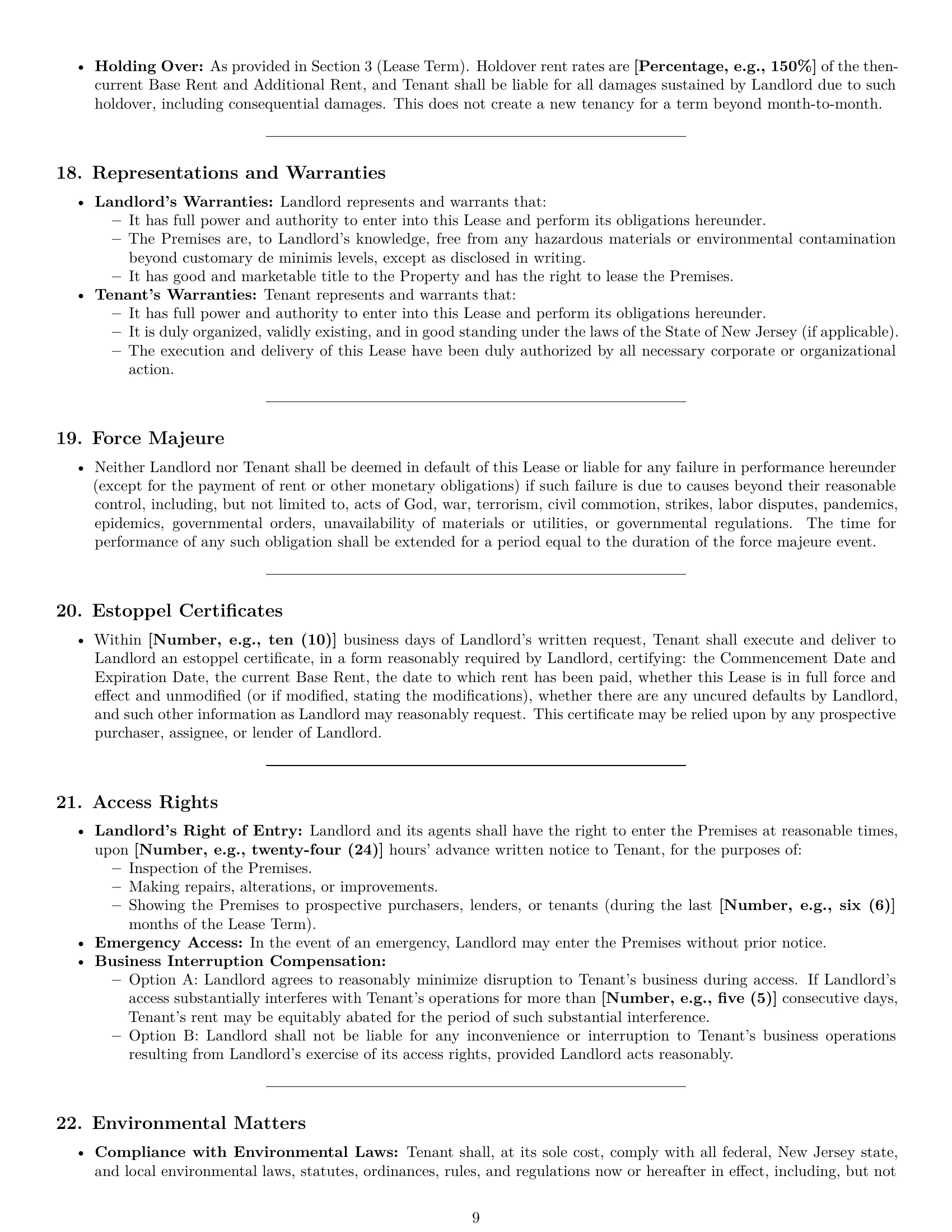 Preview page 9 of Pro New Jersey commercial lease agreement template