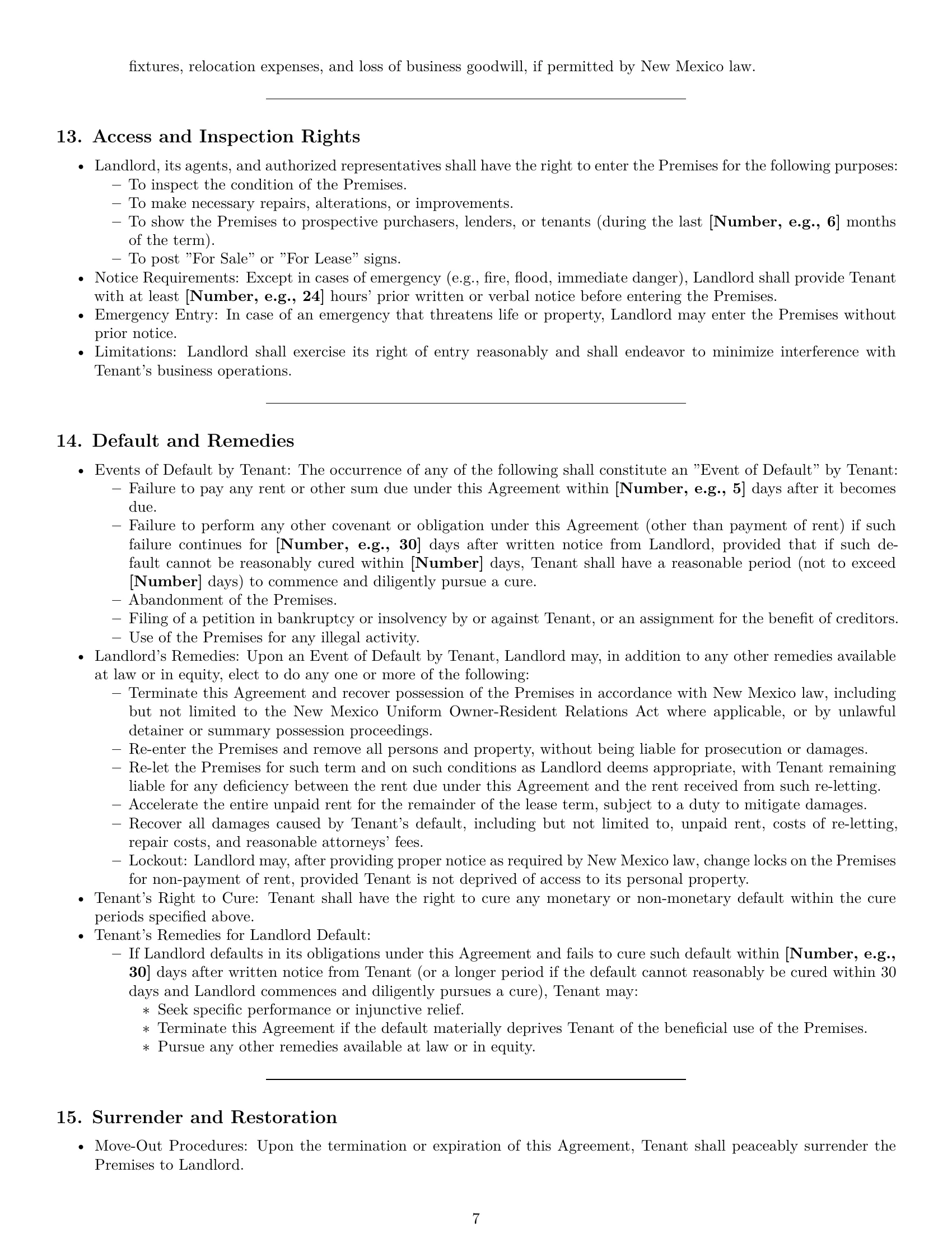Preview page 7 of Pro New Mexico commercial lease agreement template