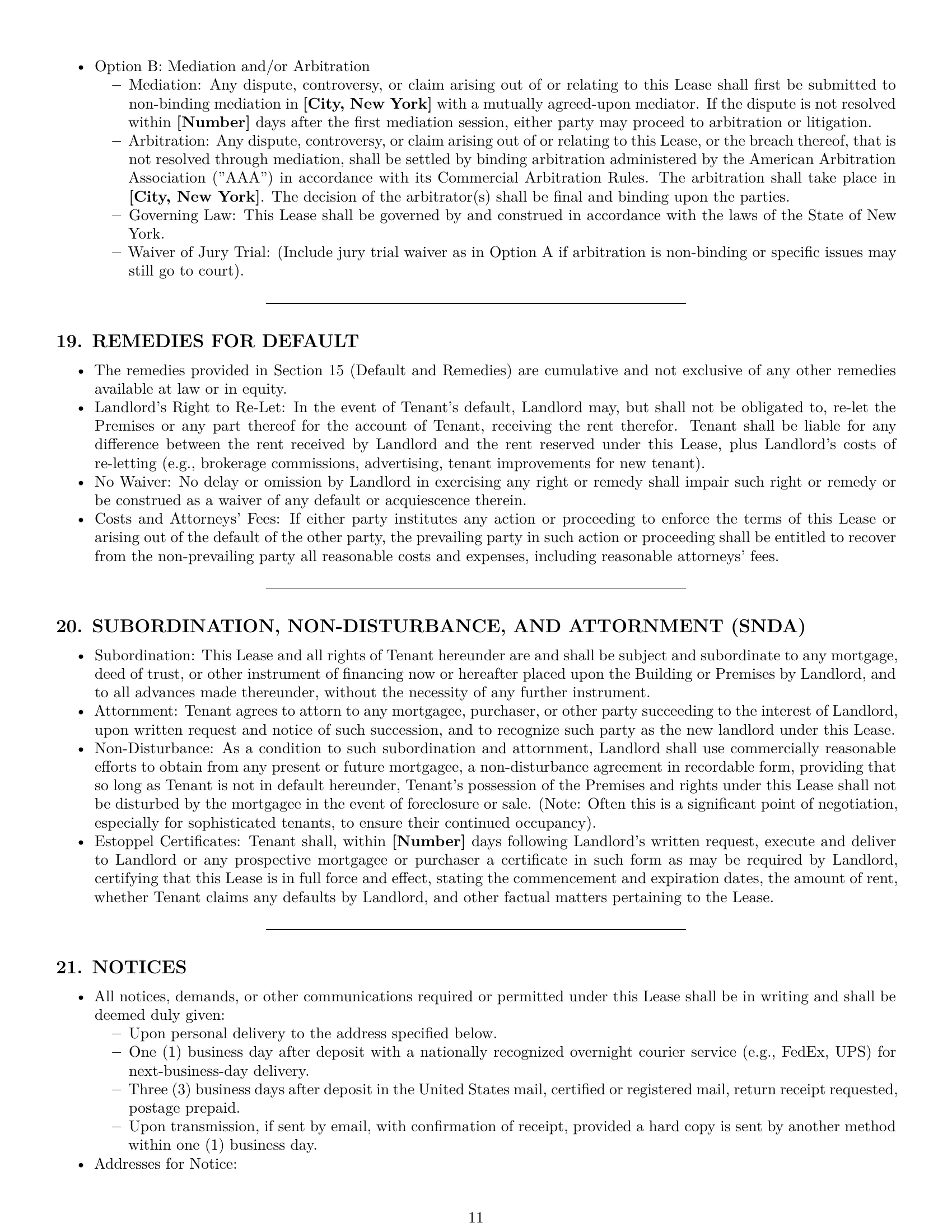 Preview page 11 of Pro New York commercial lease agreement template