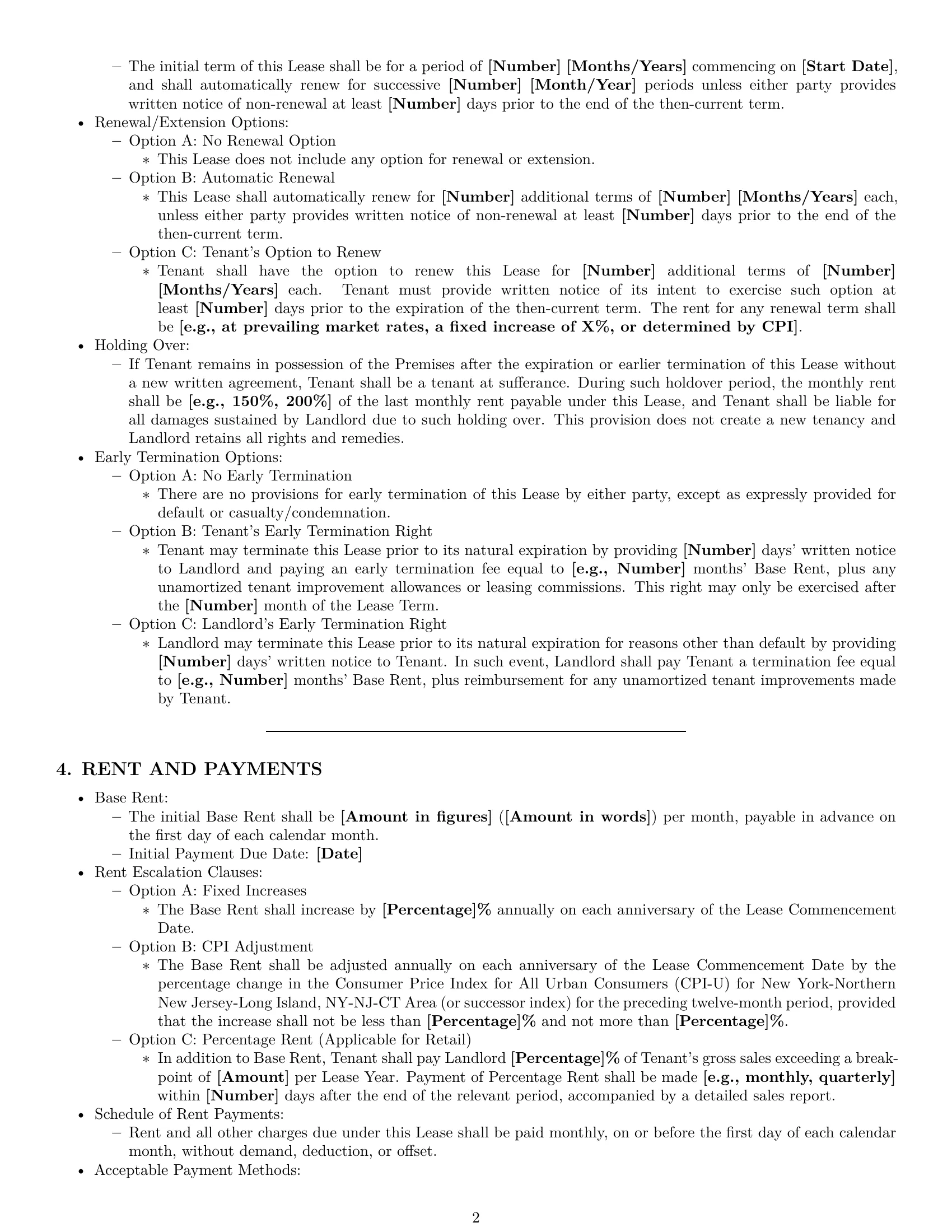 Preview page 2 of Pro New York commercial lease agreement template