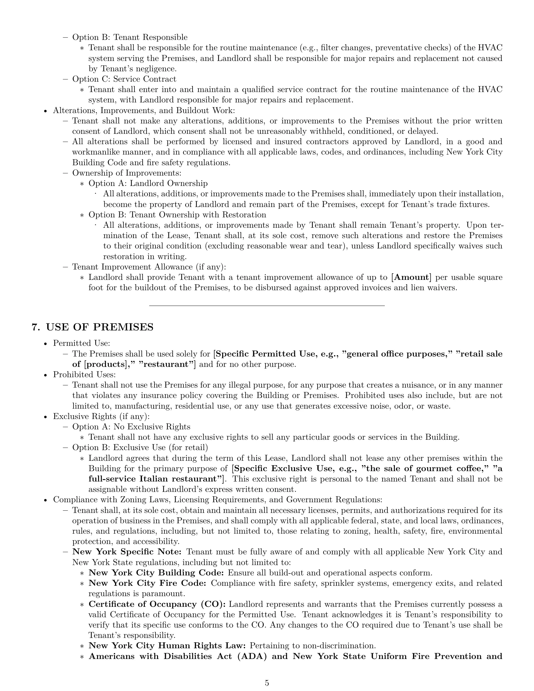 Preview page 5 of Pro New York commercial lease agreement template