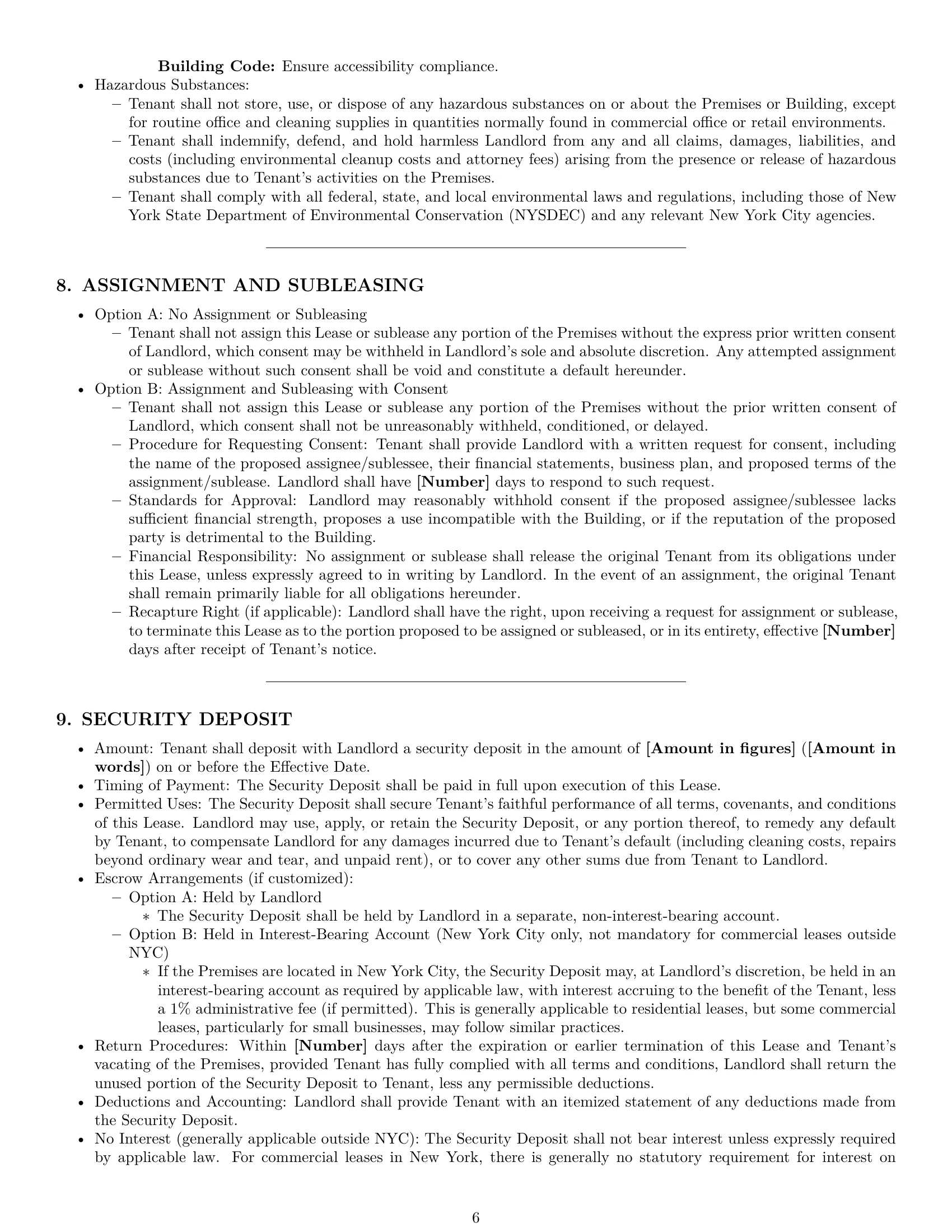 Preview page 6 of Pro New York commercial lease agreement template