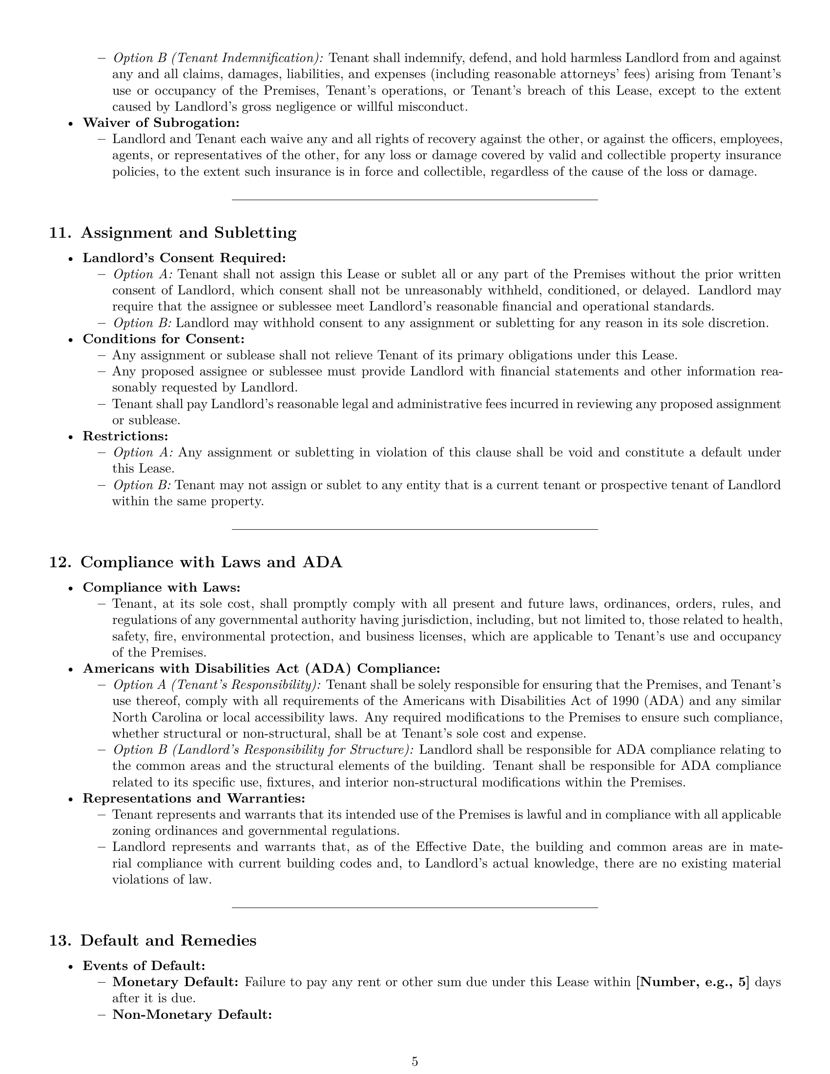 Preview page 5 of Pro North Carolina commercial lease agreement template