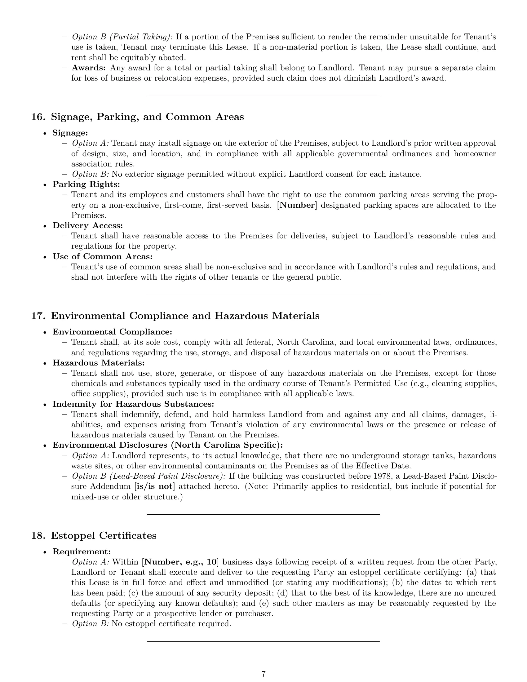 Preview page 7 of Pro North Carolina commercial lease agreement template