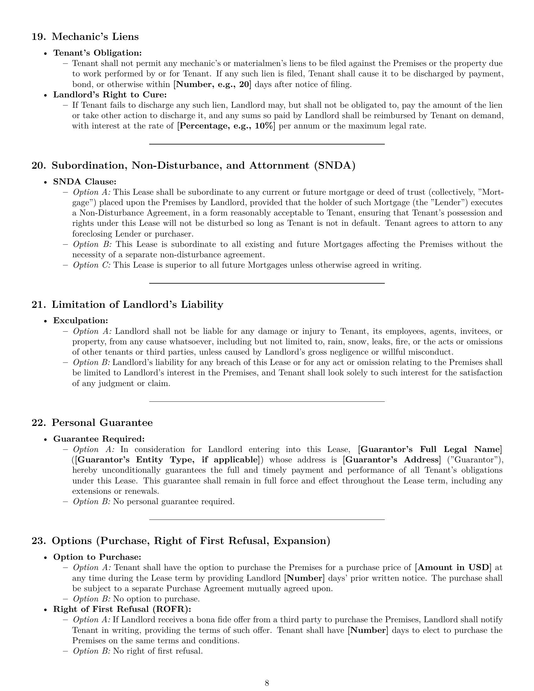 Preview page 8 of Pro North Carolina commercial lease agreement template