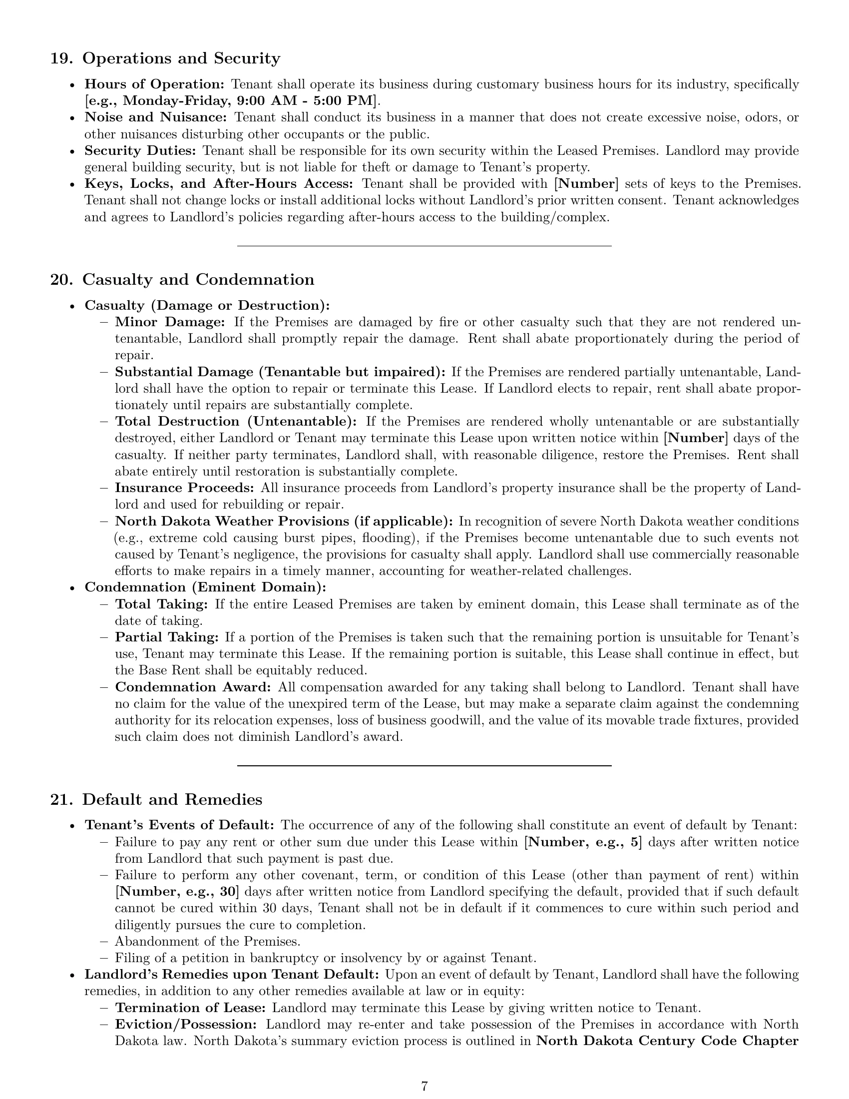 Preview page 7 of Pro North Dakota commercial lease agreement template