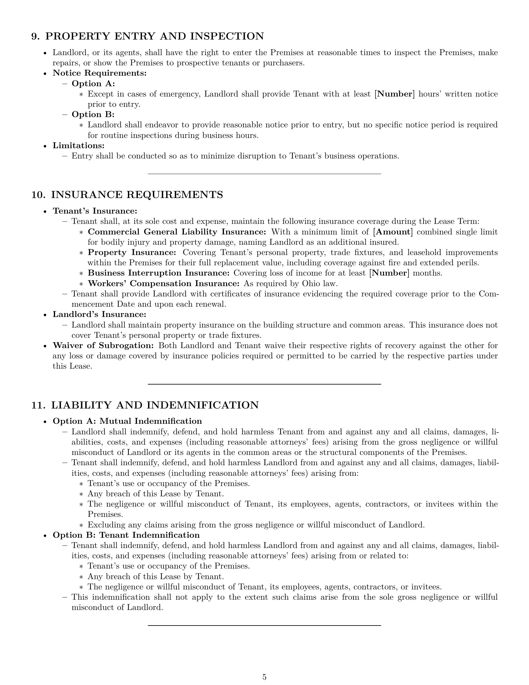Preview page 5 of Pro Ohio commercial lease agreement template