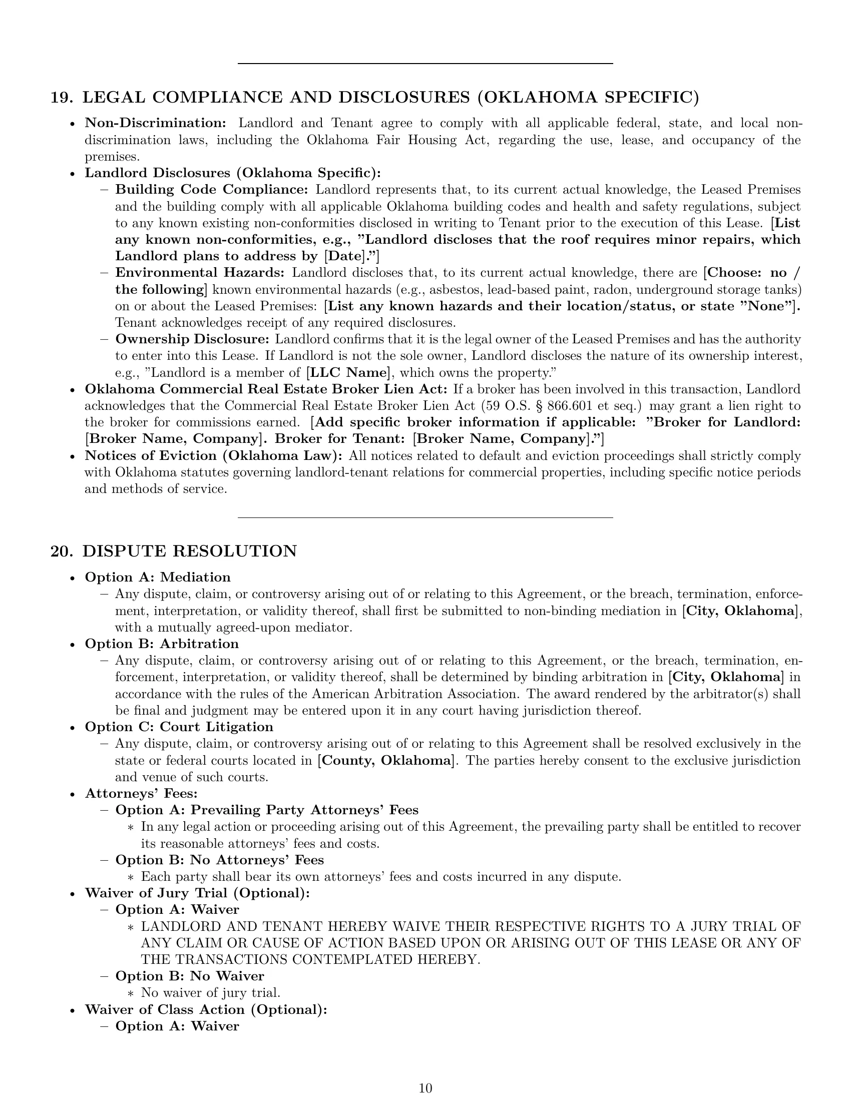 Preview page 10 of Pro Oklahoma commercial lease agreement template