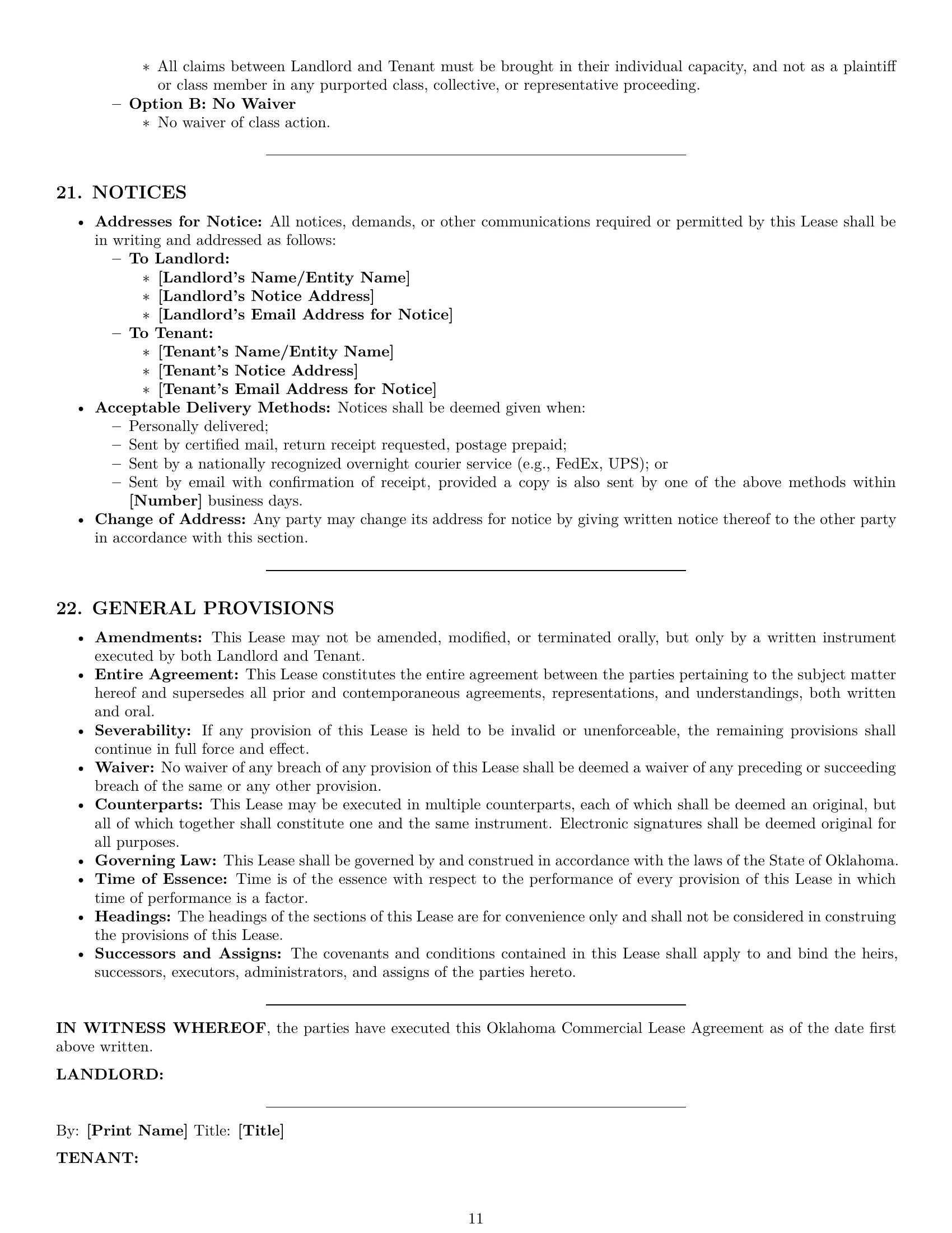 Preview page 11 of Pro Oklahoma commercial lease agreement template