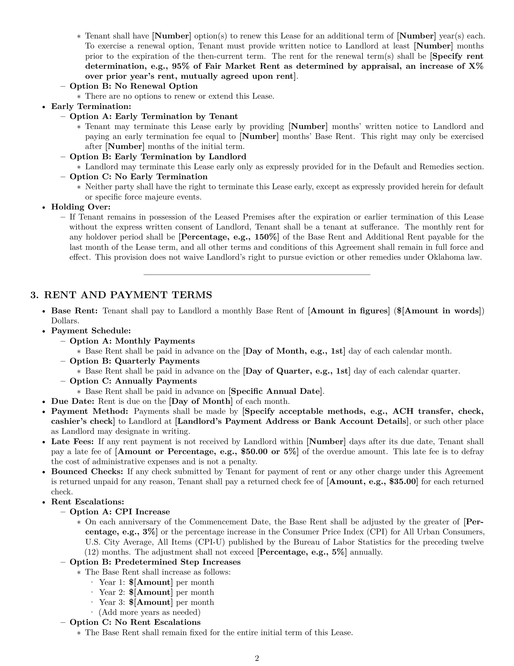 Preview page 2 of Pro Oklahoma commercial lease agreement template