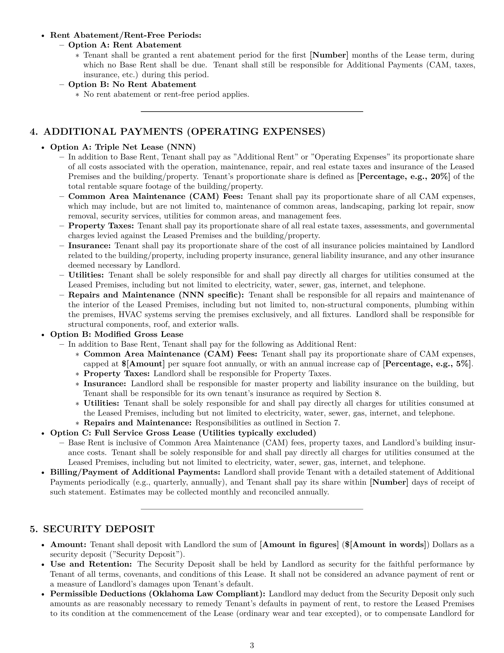 Preview page 3 of Pro Oklahoma commercial lease agreement template