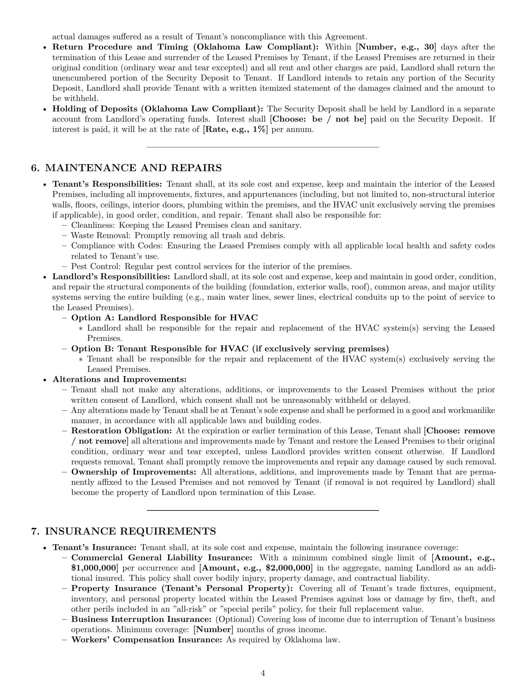 Preview page 4 of Pro Oklahoma commercial lease agreement template
