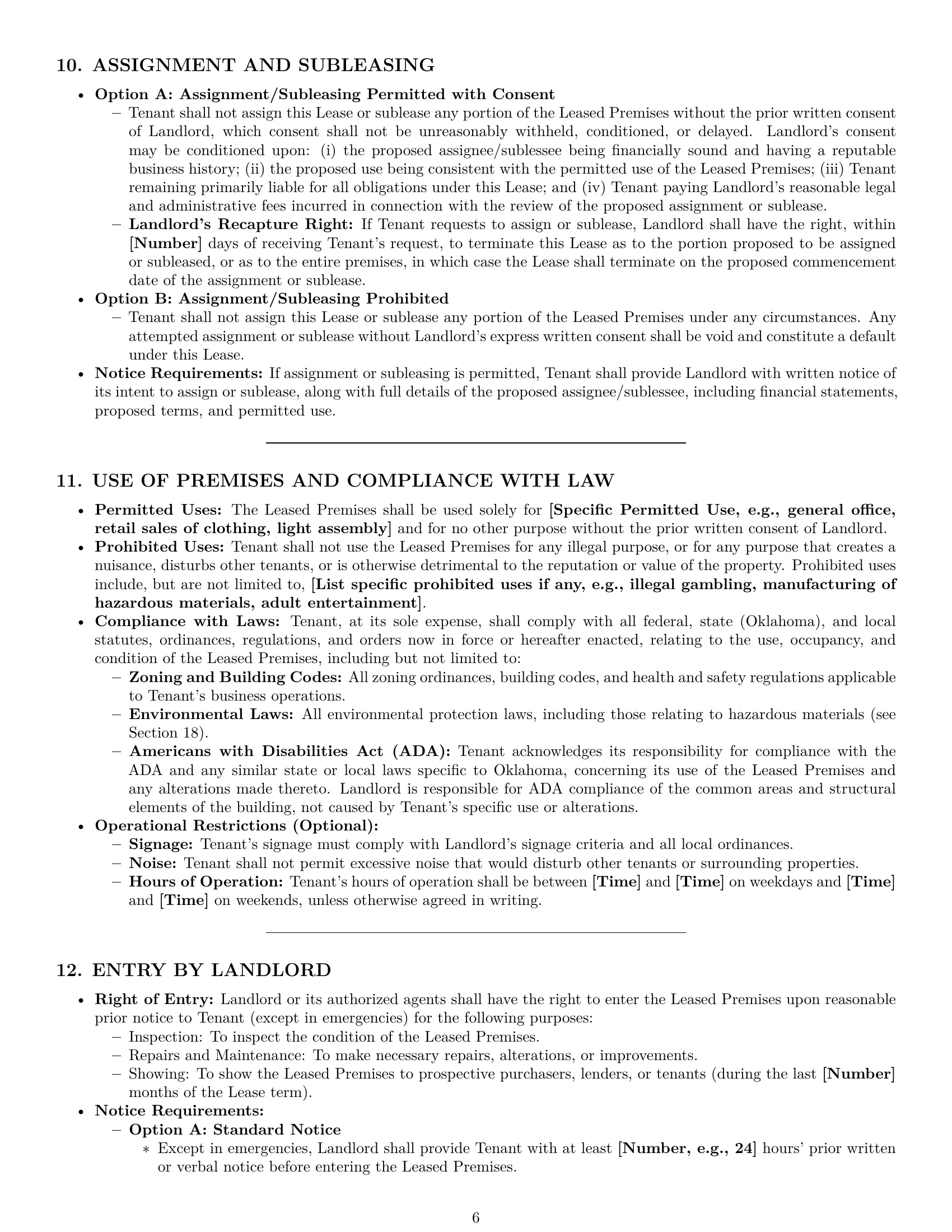 Preview page 6 of Pro Oklahoma commercial lease agreement template