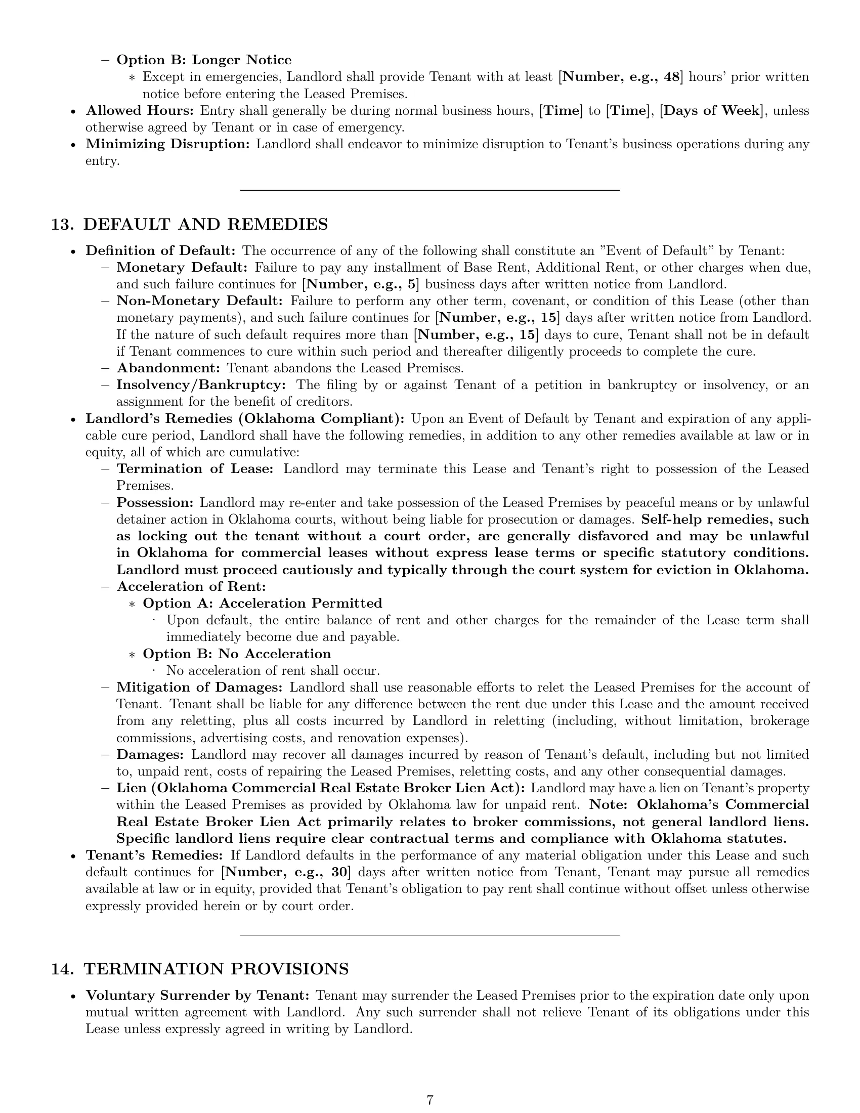 Preview page 7 of Pro Oklahoma commercial lease agreement template