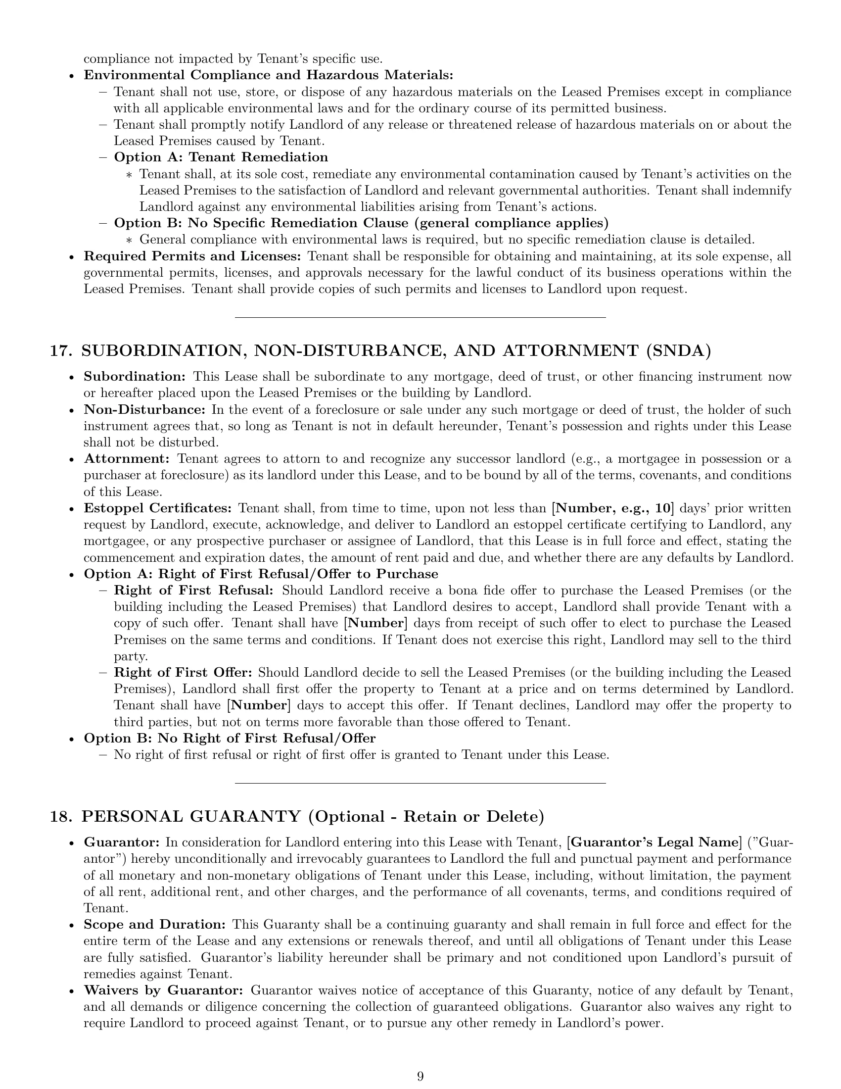 Preview page 9 of Pro Oklahoma commercial lease agreement template