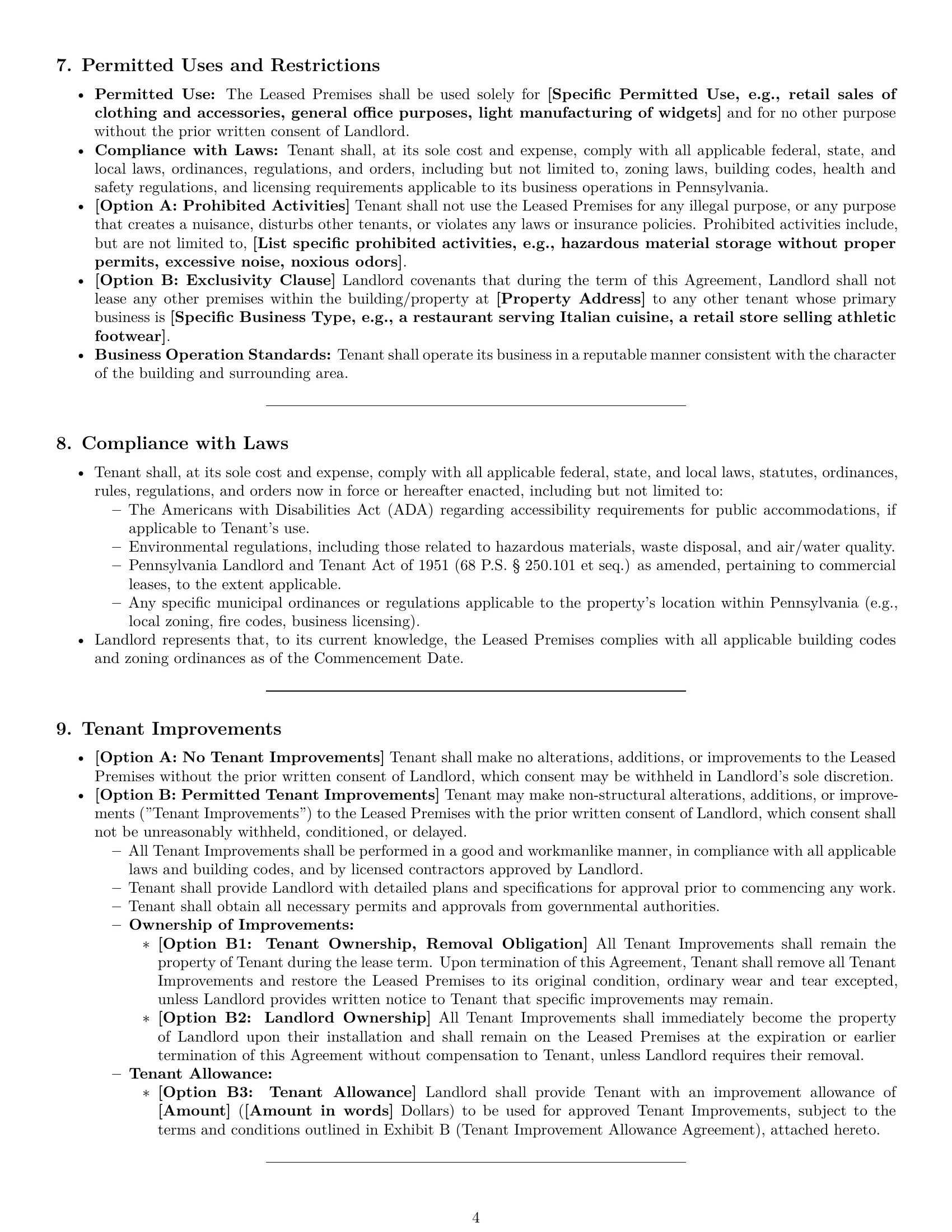Preview page 4 of Pro Pennsylvania commercial lease agreement template