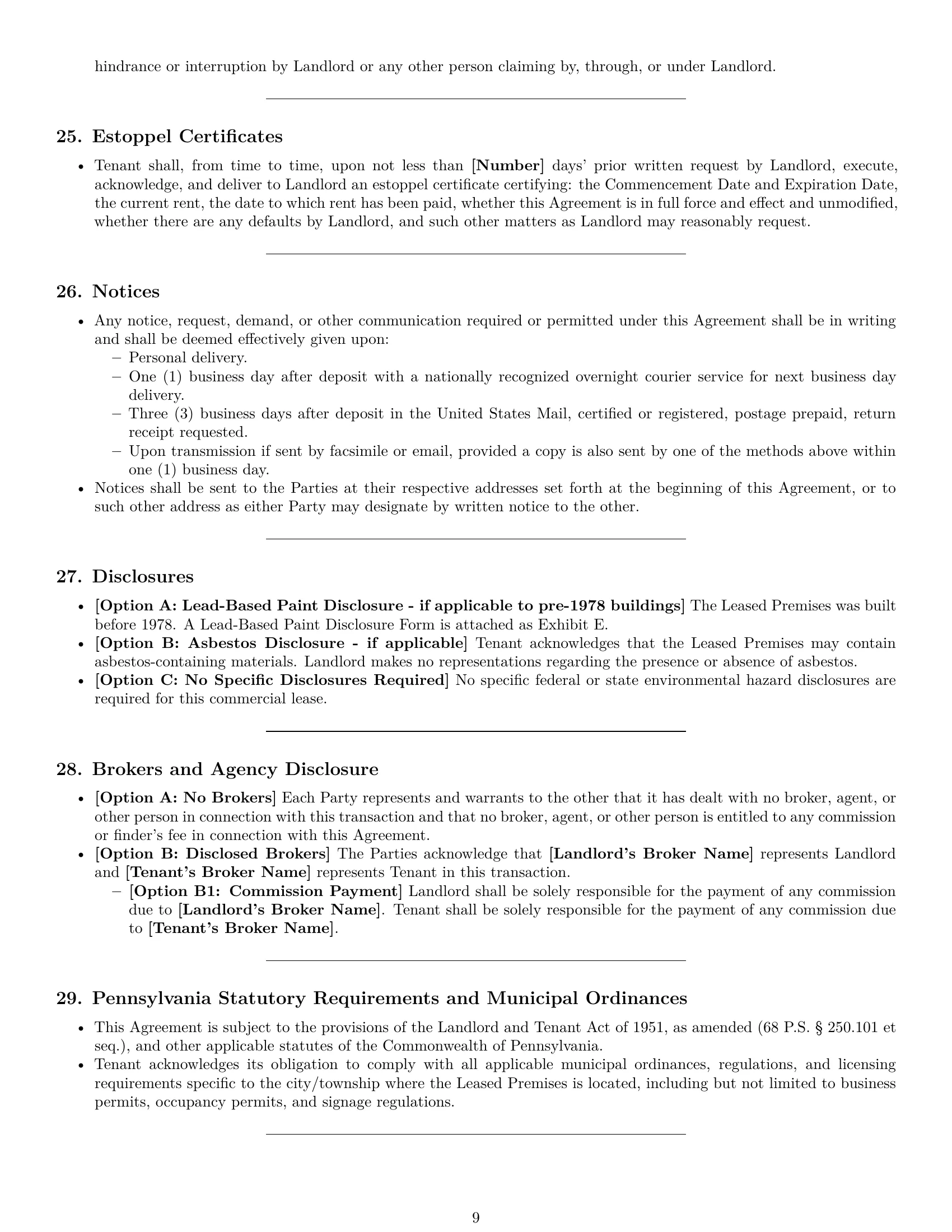 Preview page 9 of Pro Pennsylvania commercial lease agreement template