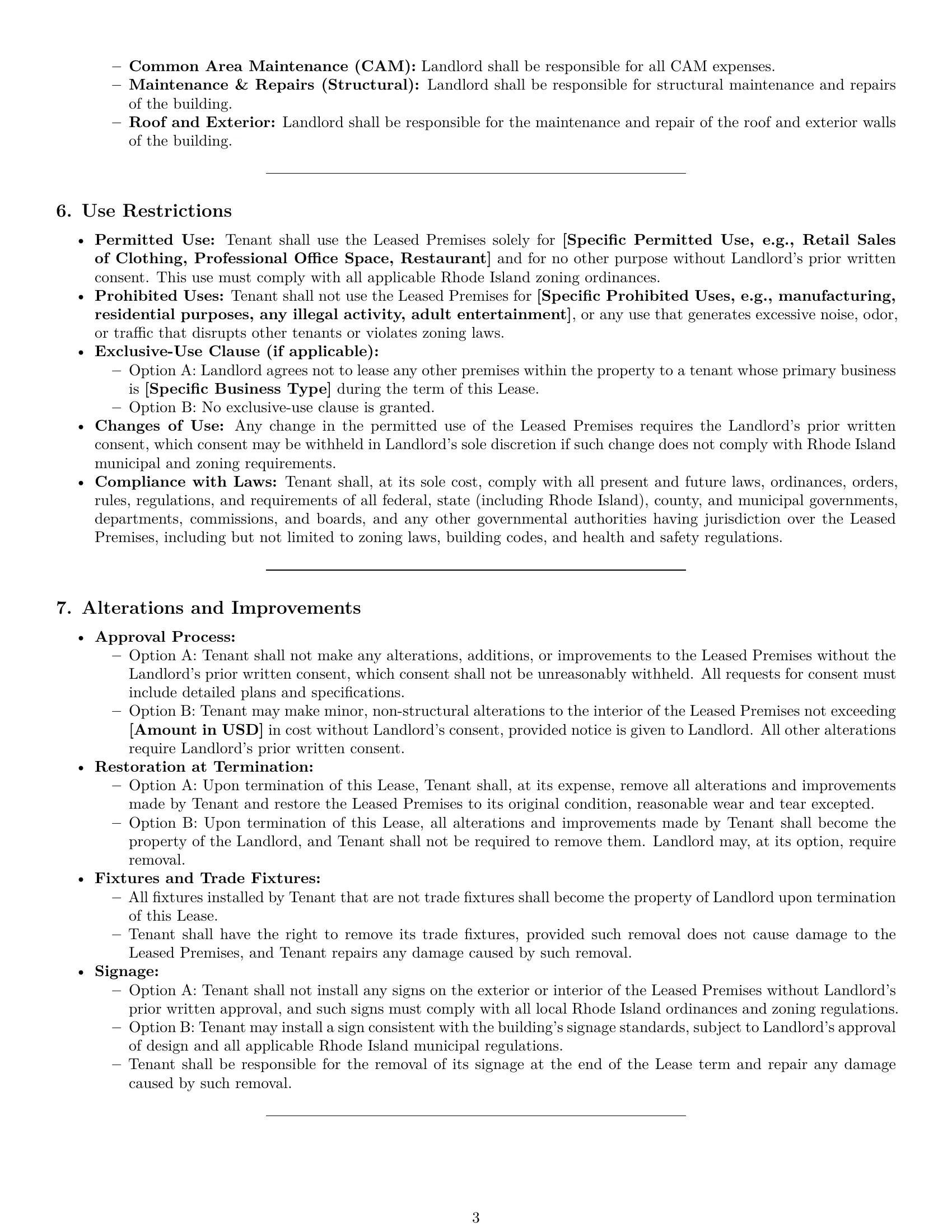 Preview page 3 of Pro Rhode Island commercial lease agreement template