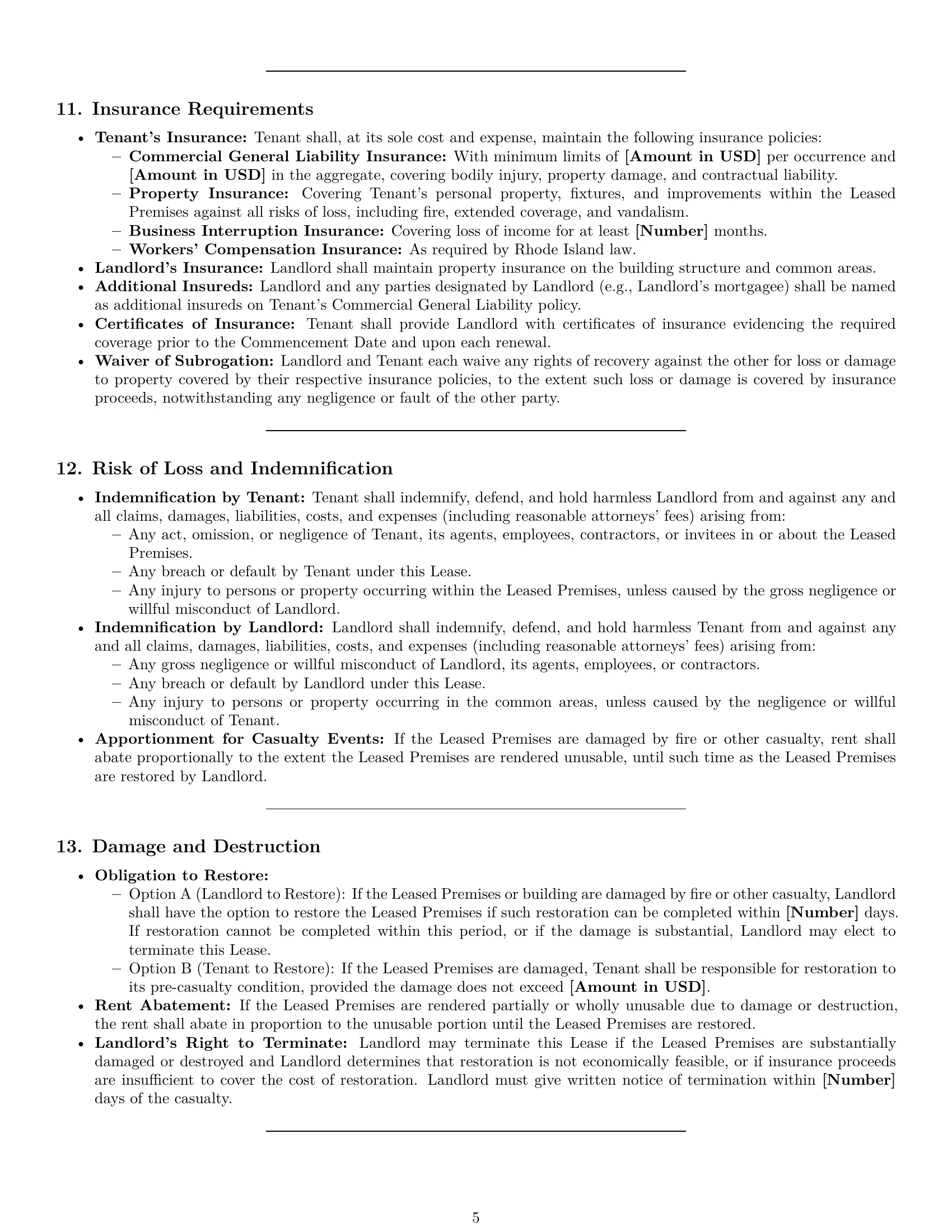 Preview page 5 of Pro Rhode Island commercial lease agreement template