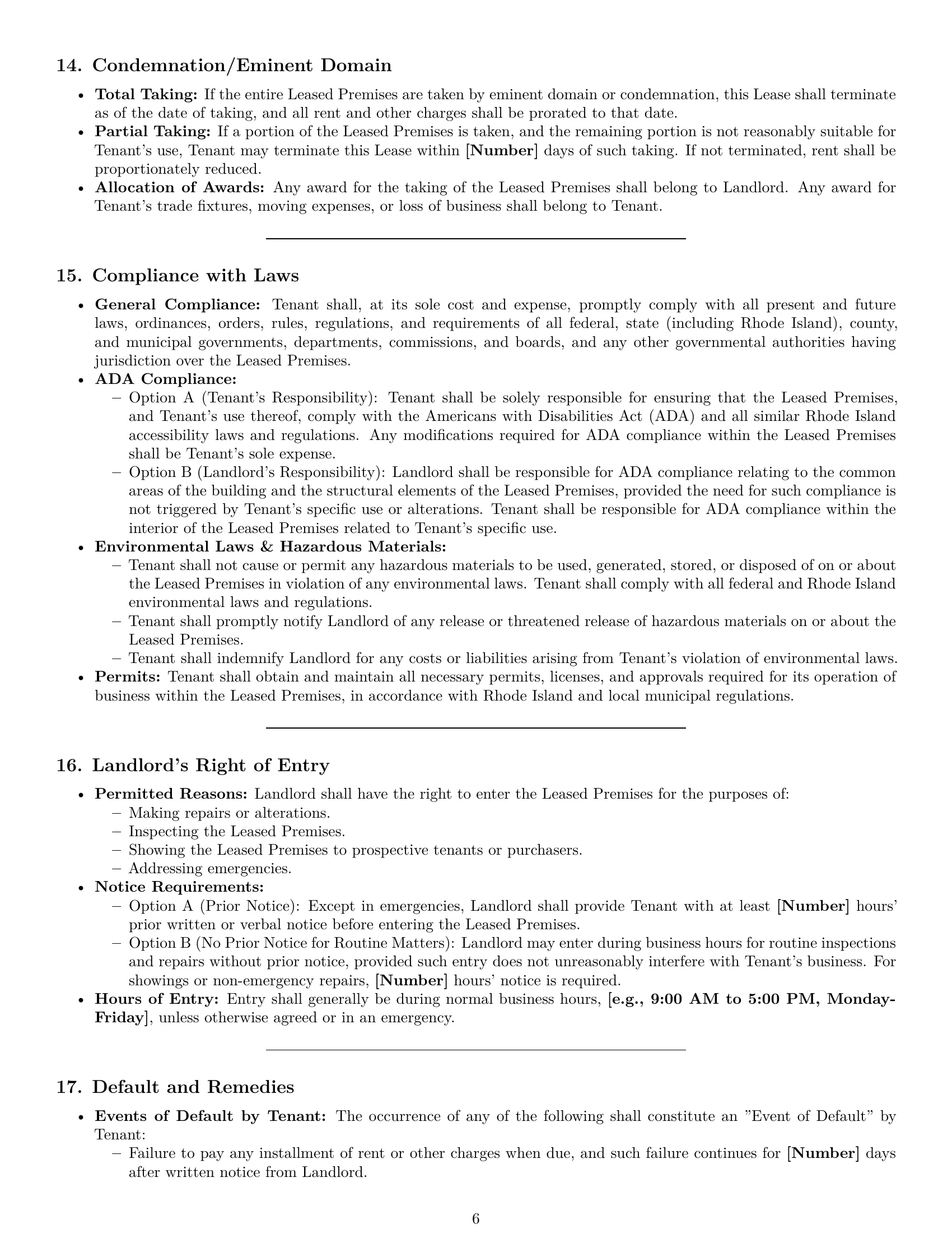 Preview page 6 of Pro Rhode Island commercial lease agreement template