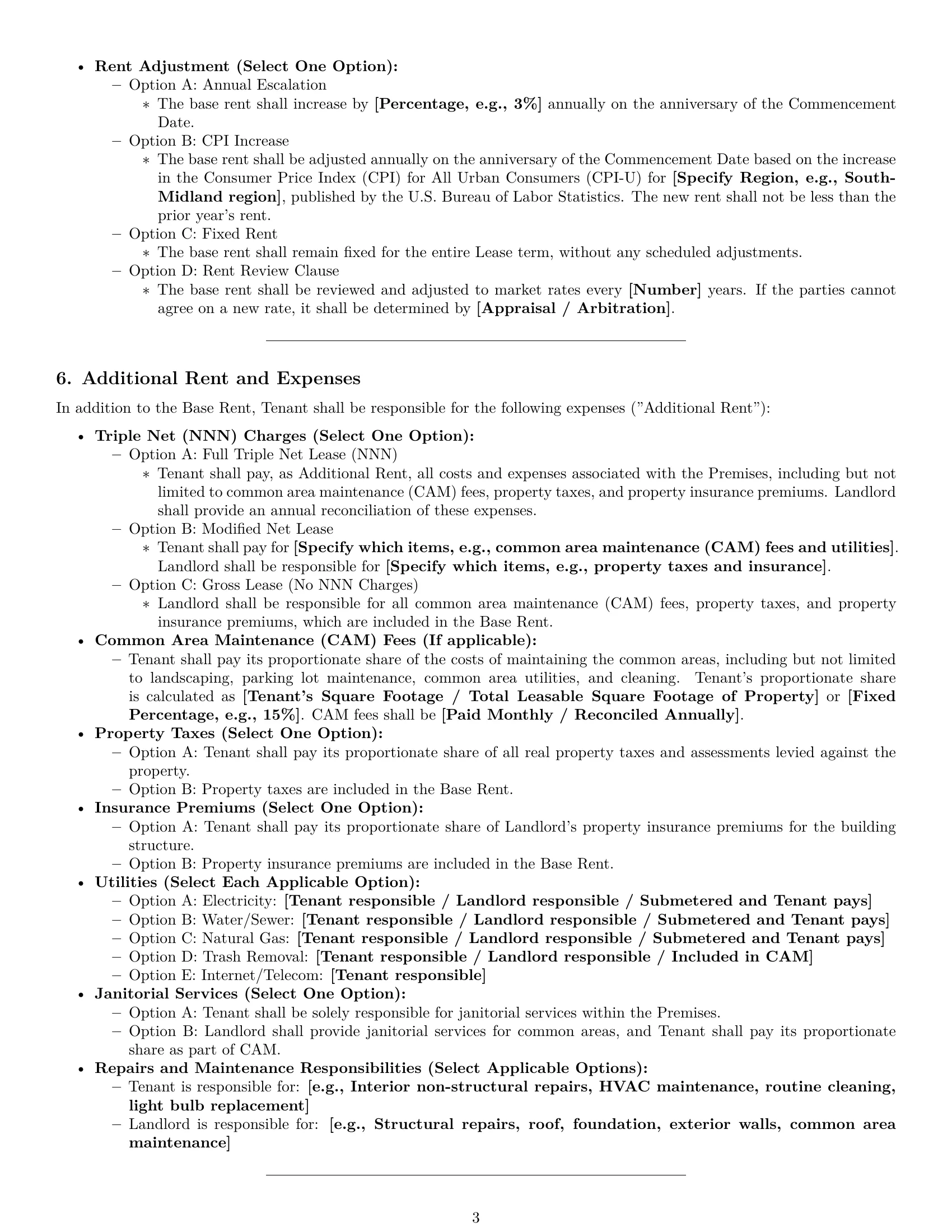 Preview page 3 of Pro Arkansas commercial lease agreement template