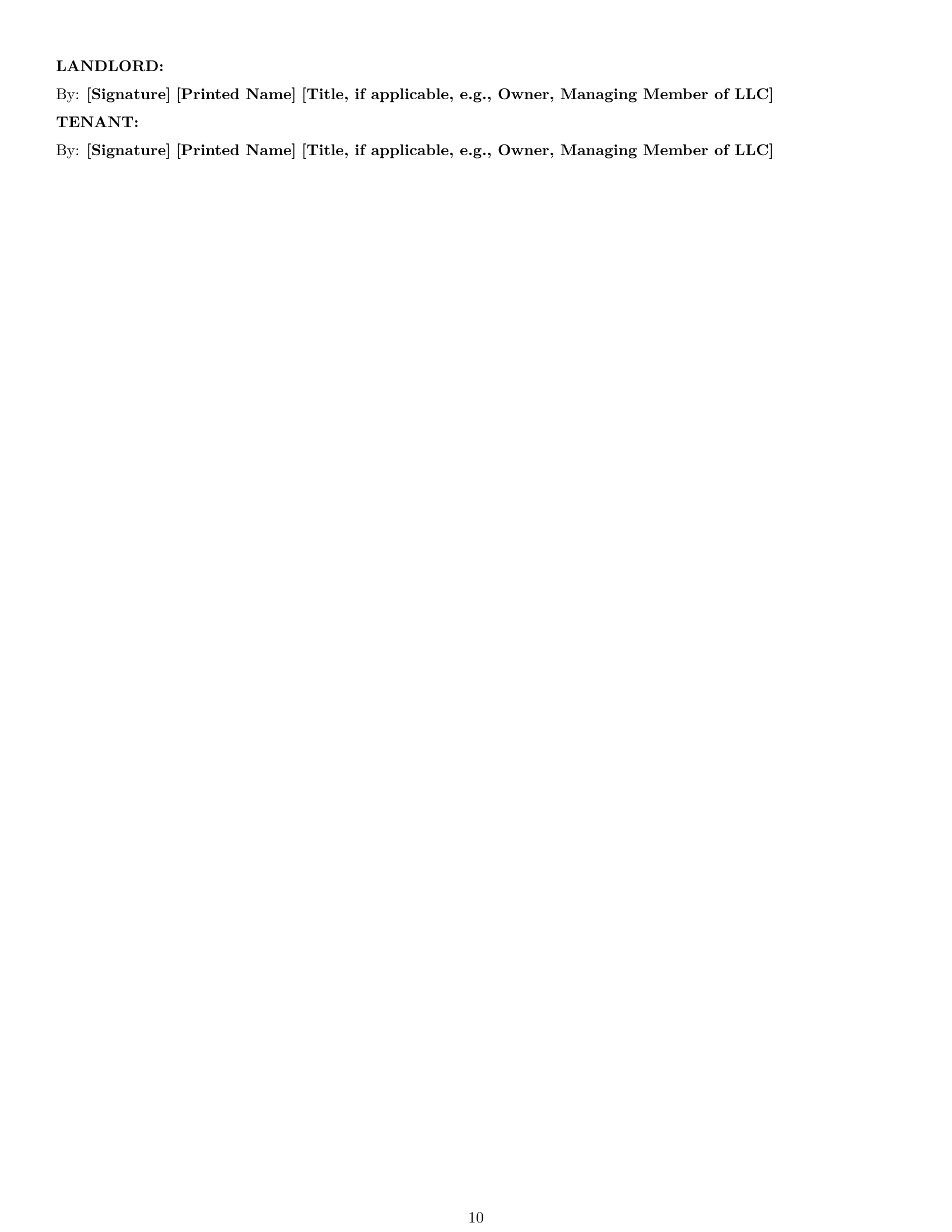 Preview page 10 of Pro South Carolina commercial lease agreement template