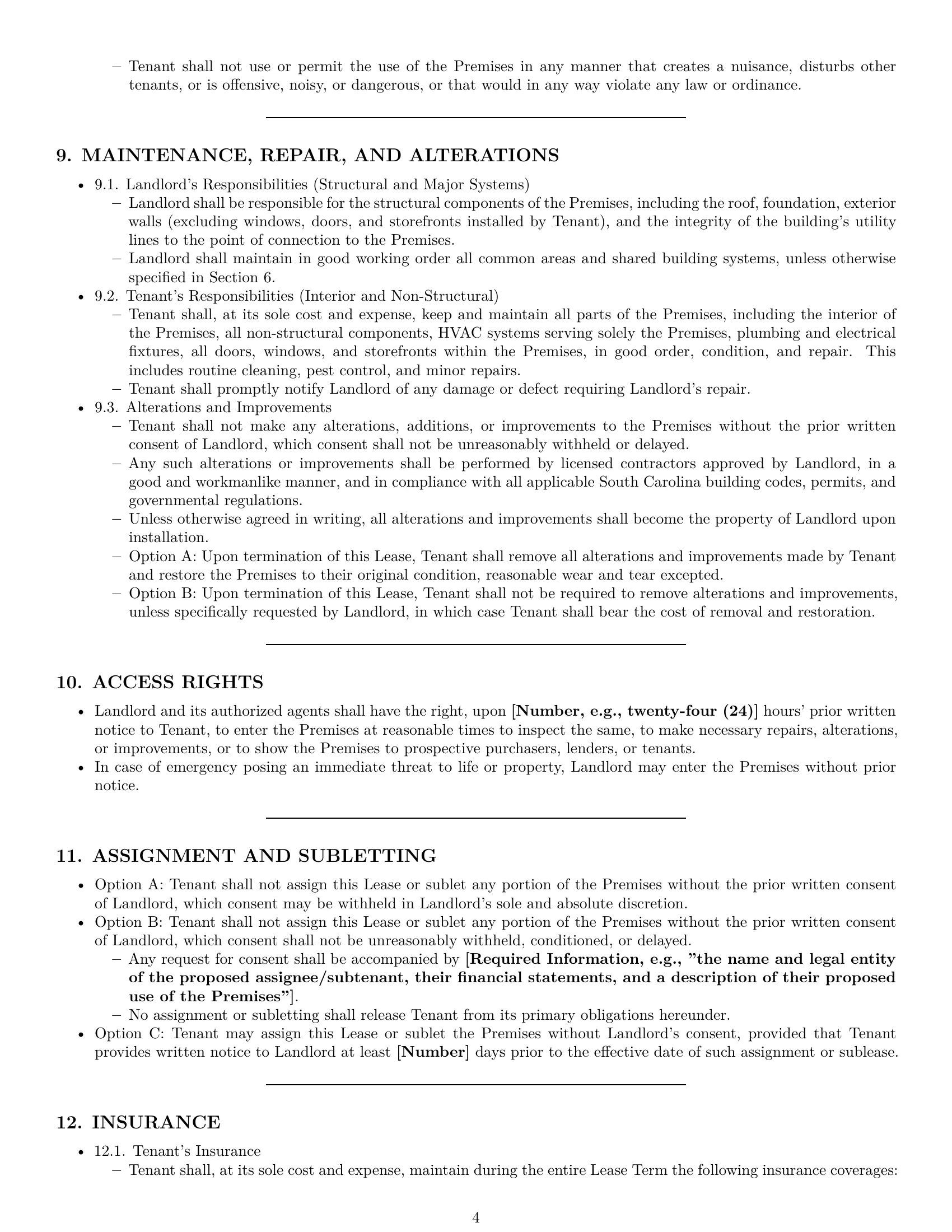 Preview page 4 of Pro South Carolina commercial lease agreement template