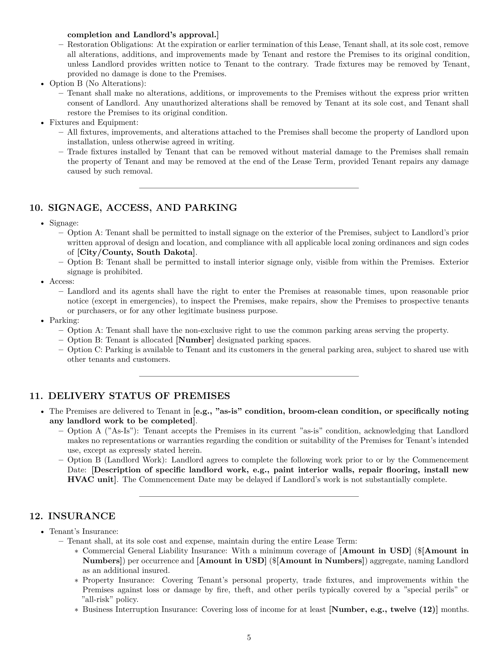 Preview page 5 of Pro South Dakota commercial lease agreement template
