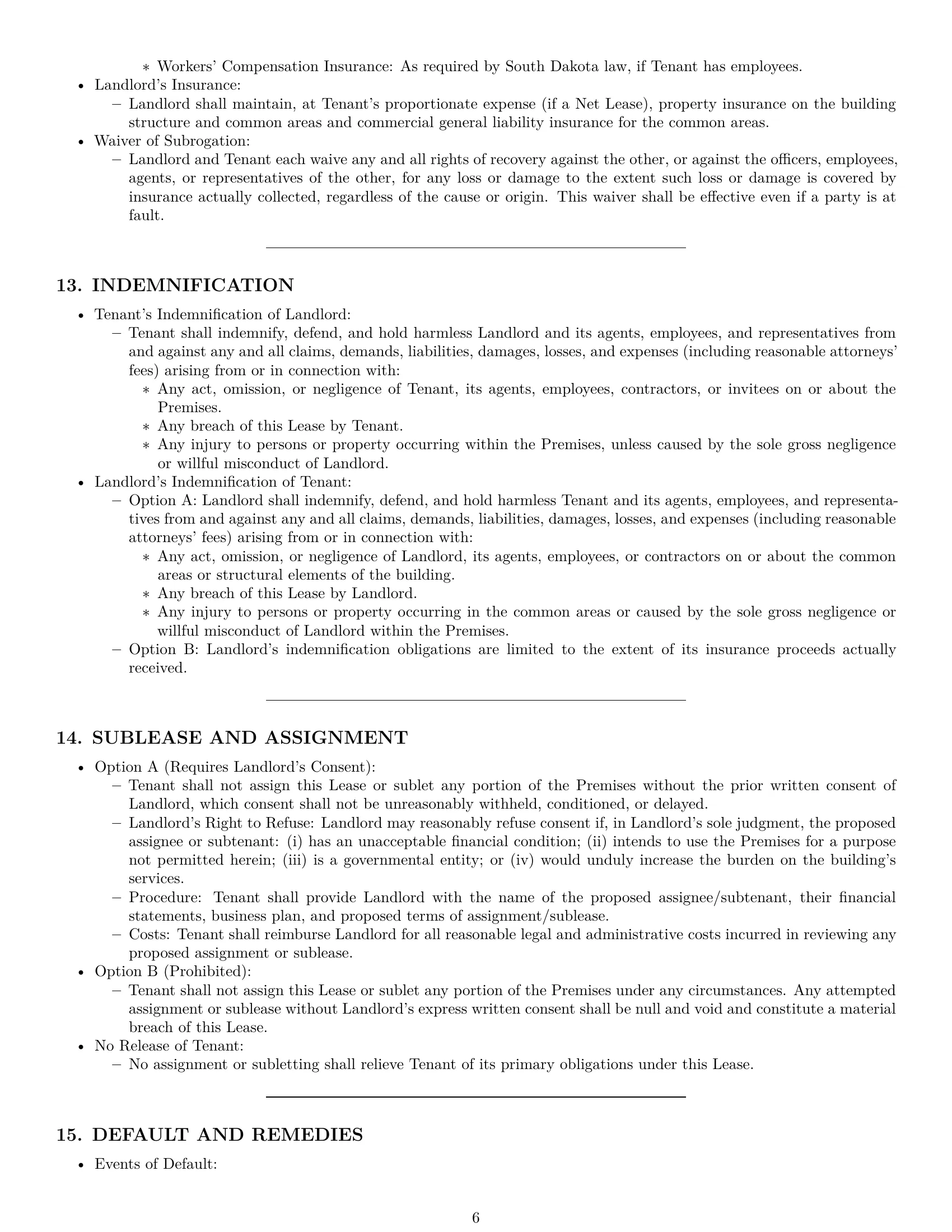 Preview page 6 of Pro South Dakota commercial lease agreement template