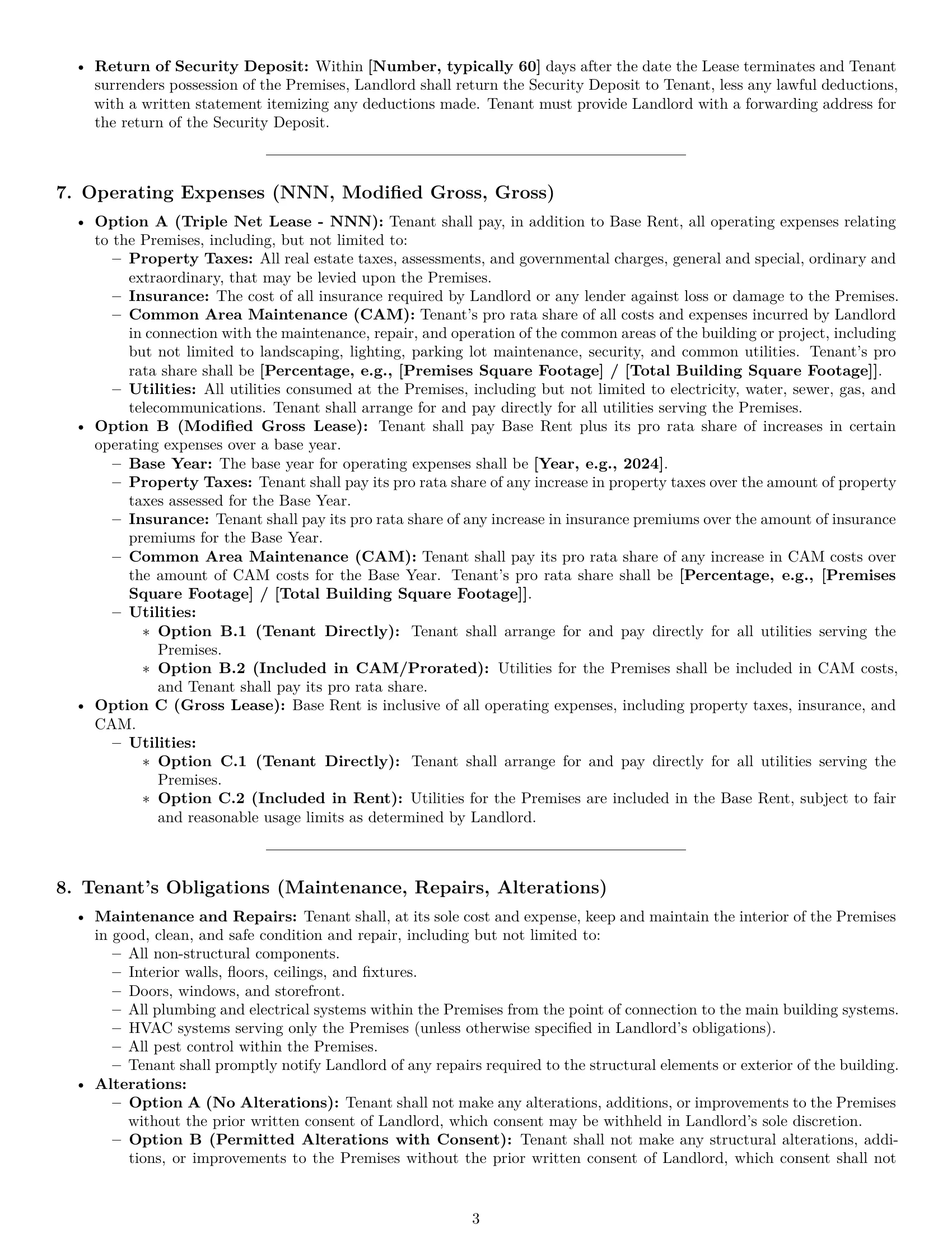 Preview page 3 of Pro Texas commercial lease agreement template