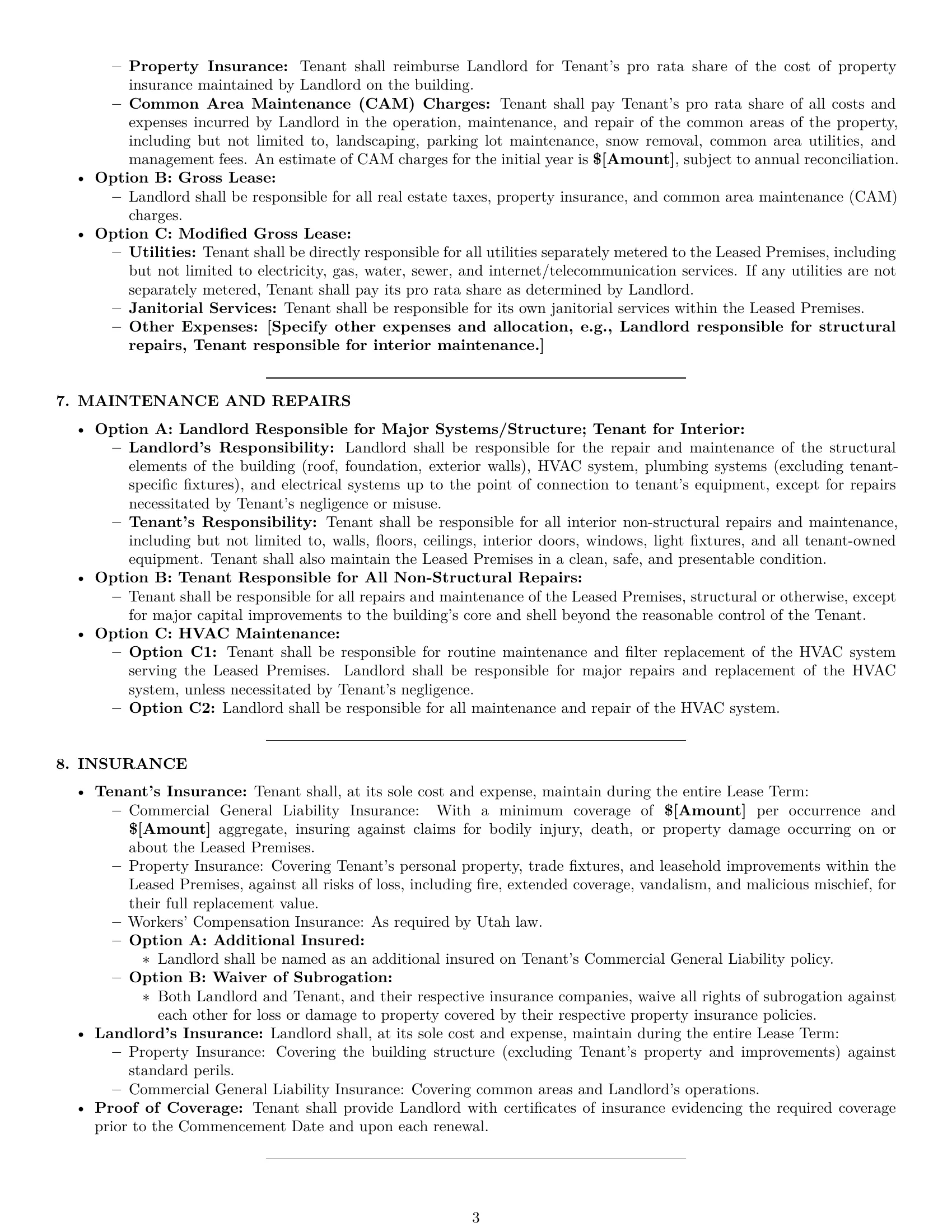Preview page 3 of Pro Utah commercial lease agreement template