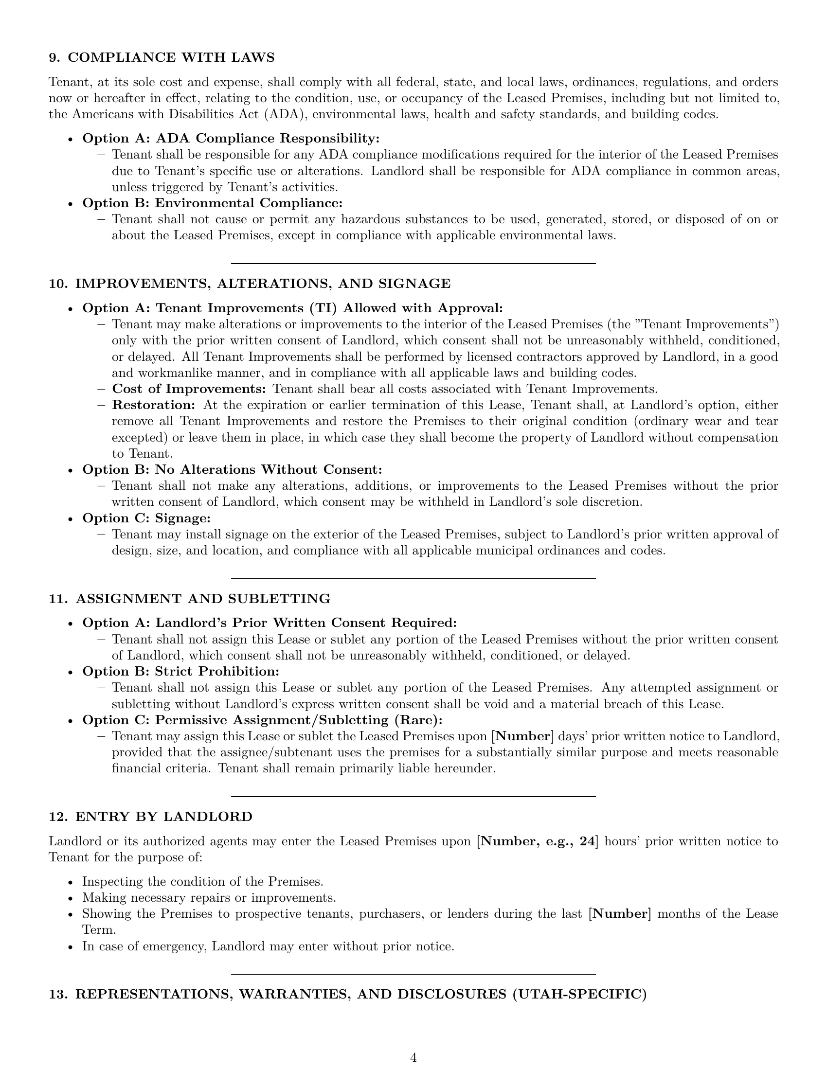 Preview page 4 of Pro Utah commercial lease agreement template