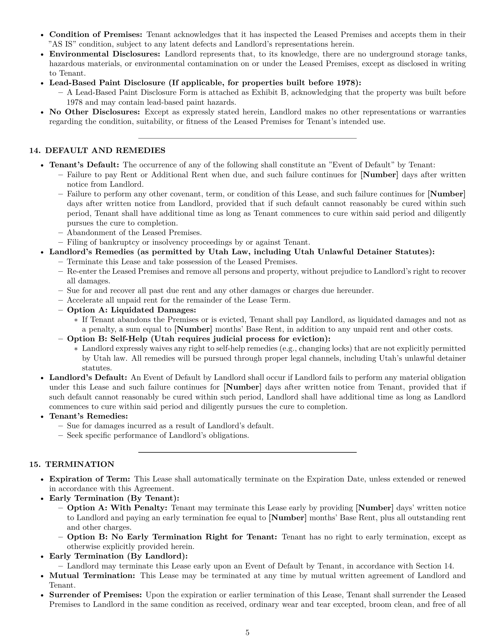 Preview page 5 of Pro Utah commercial lease agreement template