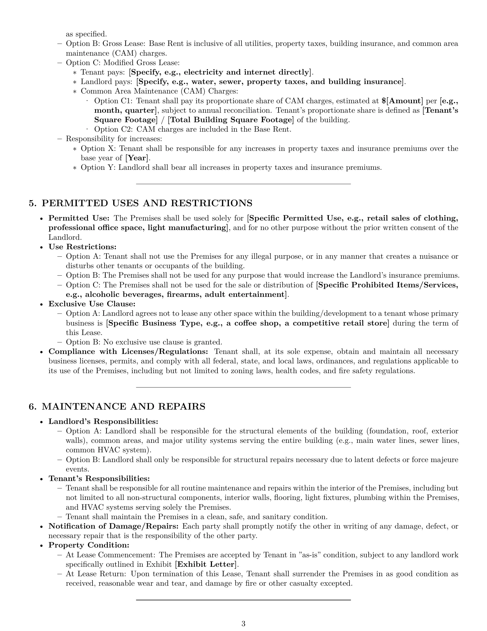 Preview page 3 of Pro Vermont commercial lease agreement template