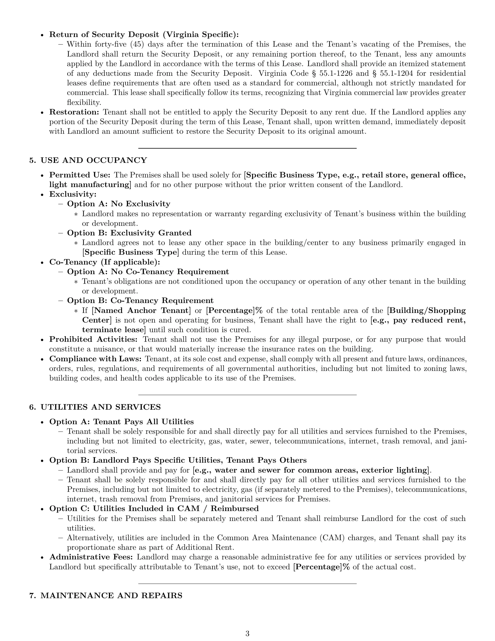 Preview page 3 of Pro Virginia commercial lease agreement template