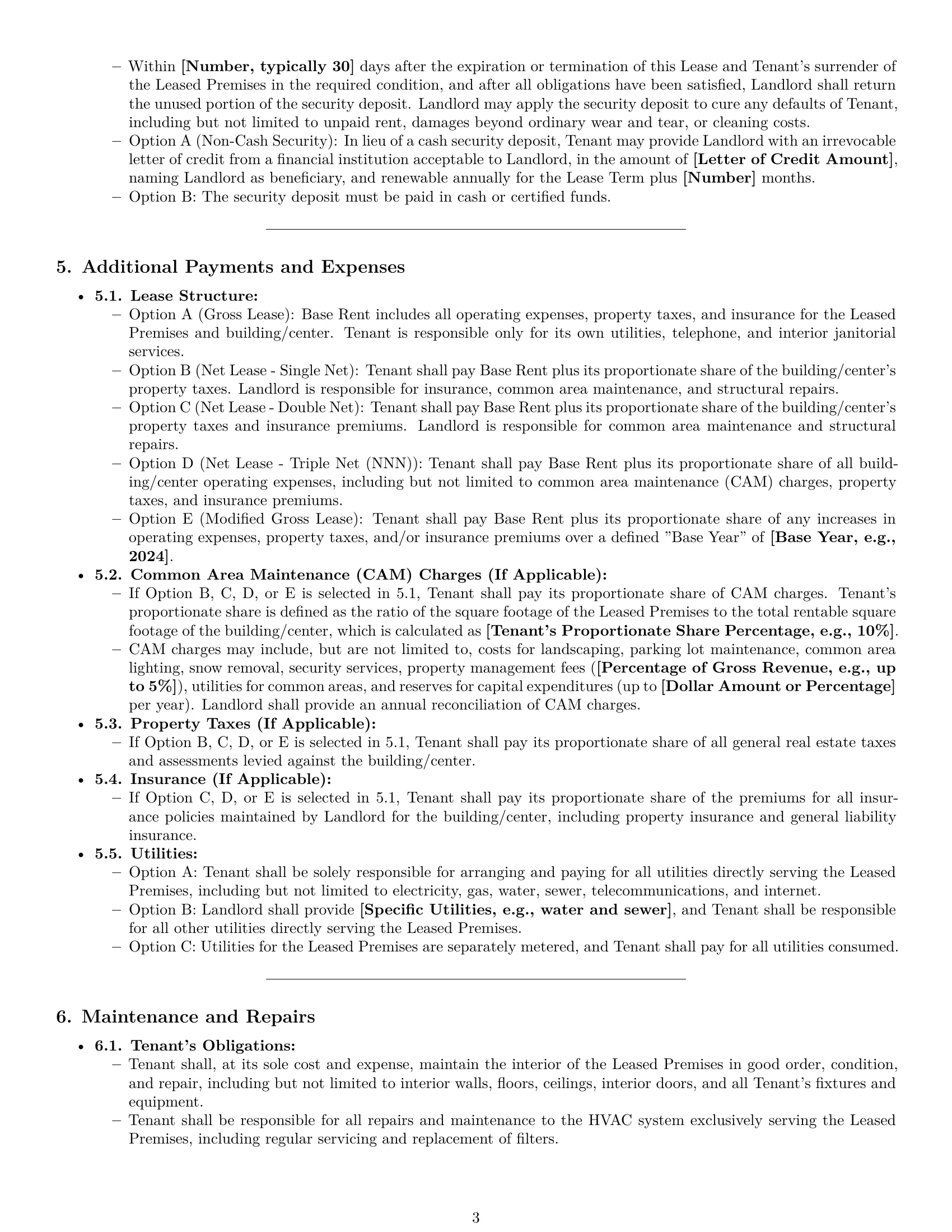 Preview page 3 of Pro Washington commercial lease agreement template